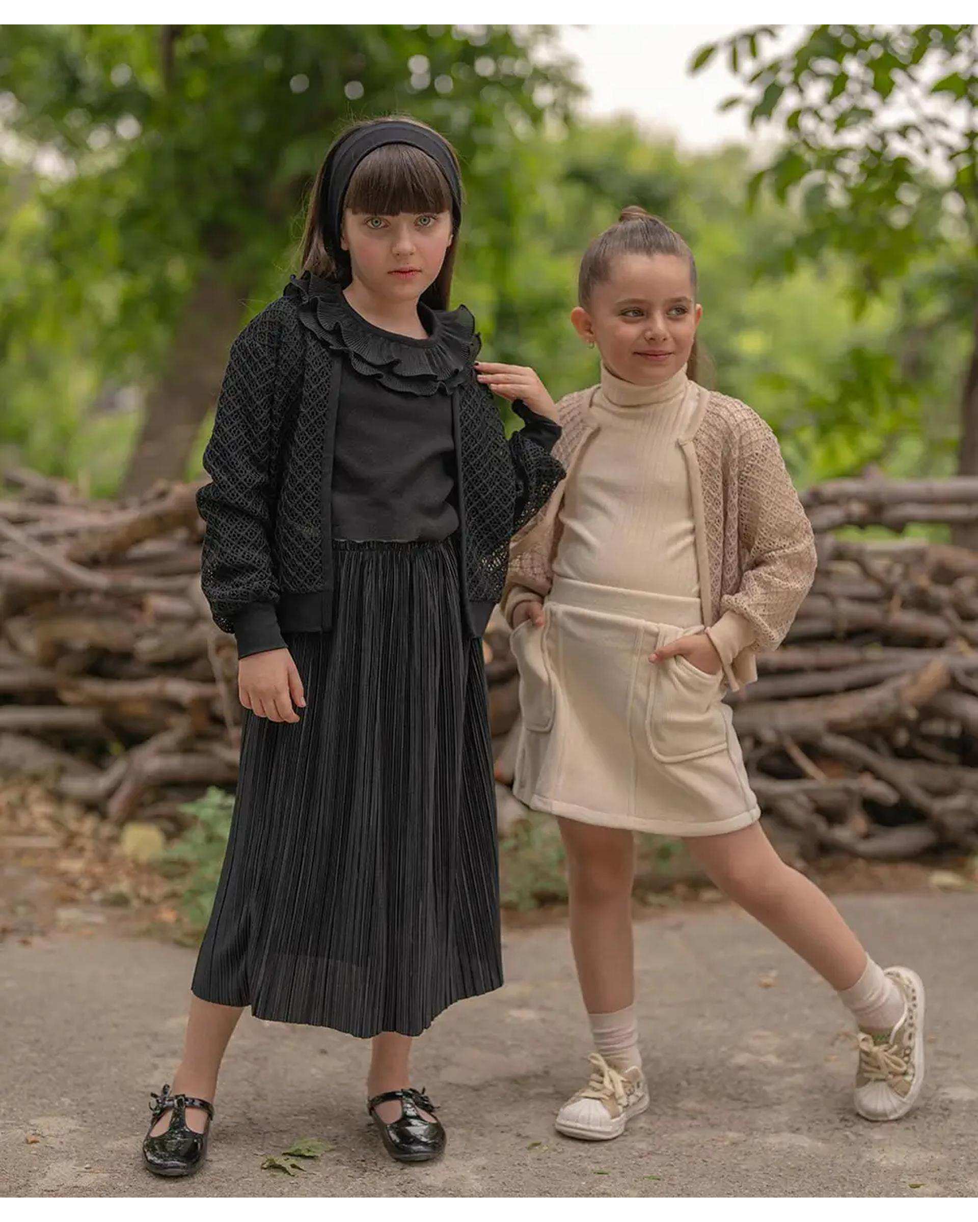 دامن دخترانه جیب دار کرم ملورینا Melorina کد 9171