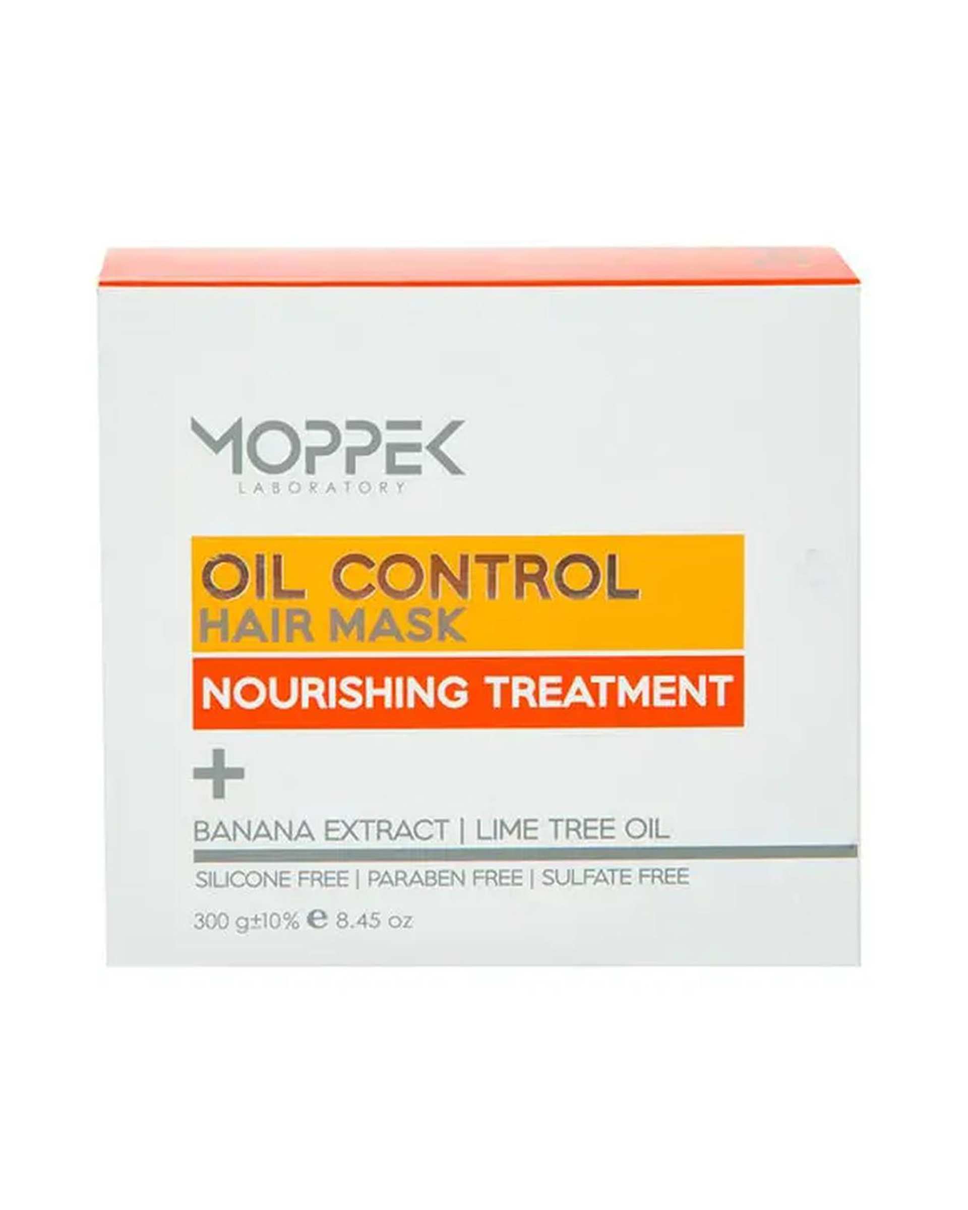 ماسک موهای چرب موپک Moppek حاوی عصاره موز و روغن درخت لیمو حجم 300ml