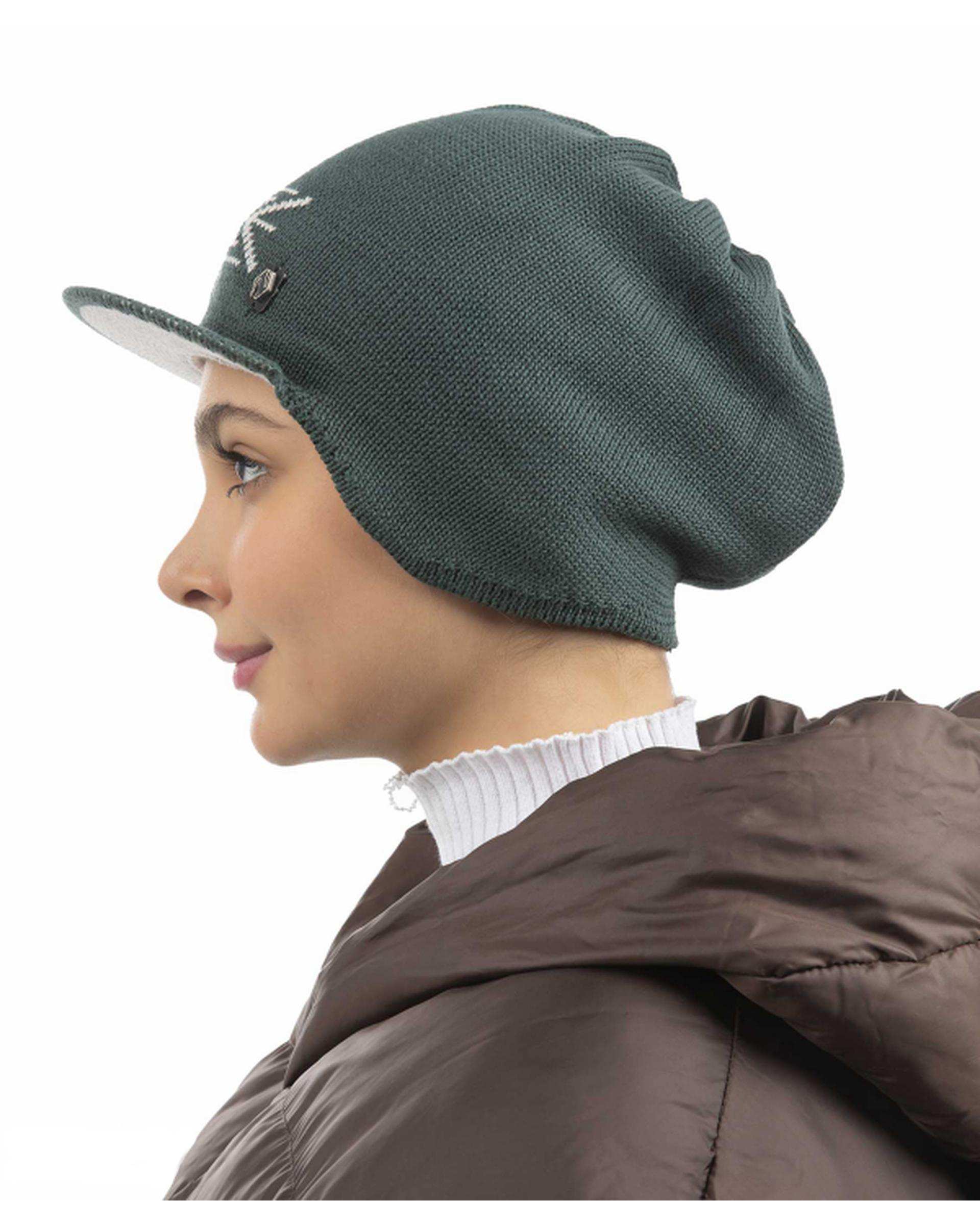 کلاه بافت رو گوشی سبز تارتن Tartan مدل گل کد 101400128