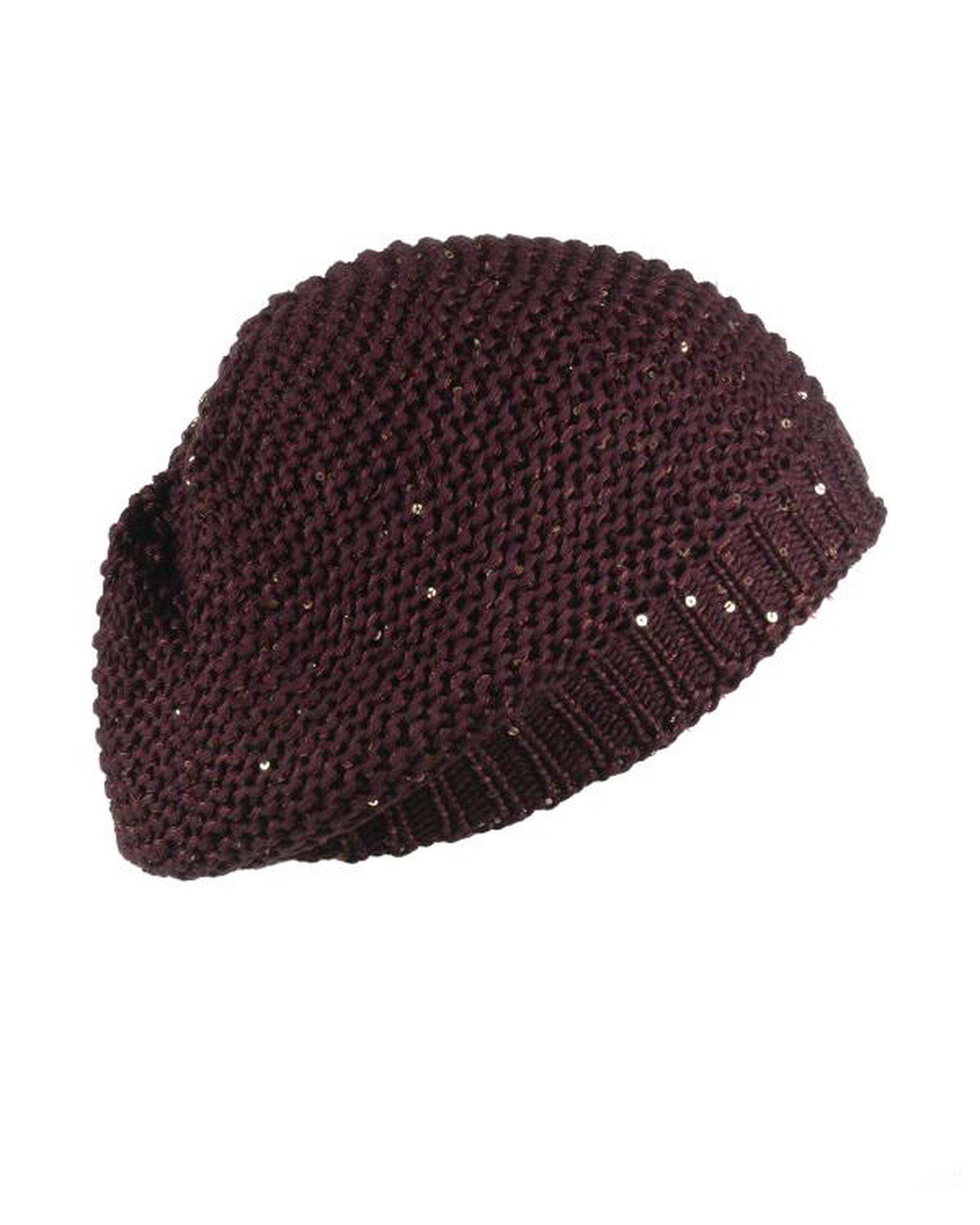 کلاه بافت زرشکی تارتن Tartan مدل نخ پولک کد 102113605