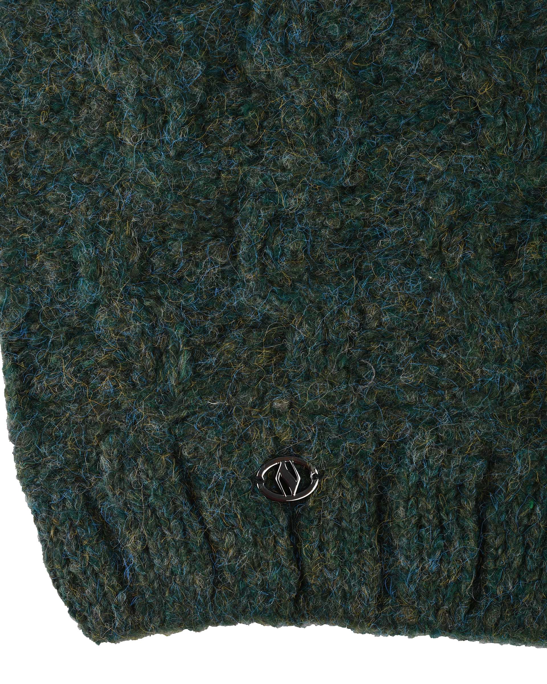 ست کلاه و شال گردن بافت سبز تارتن Tartan مدل لیس مارپیچ کد 212000606