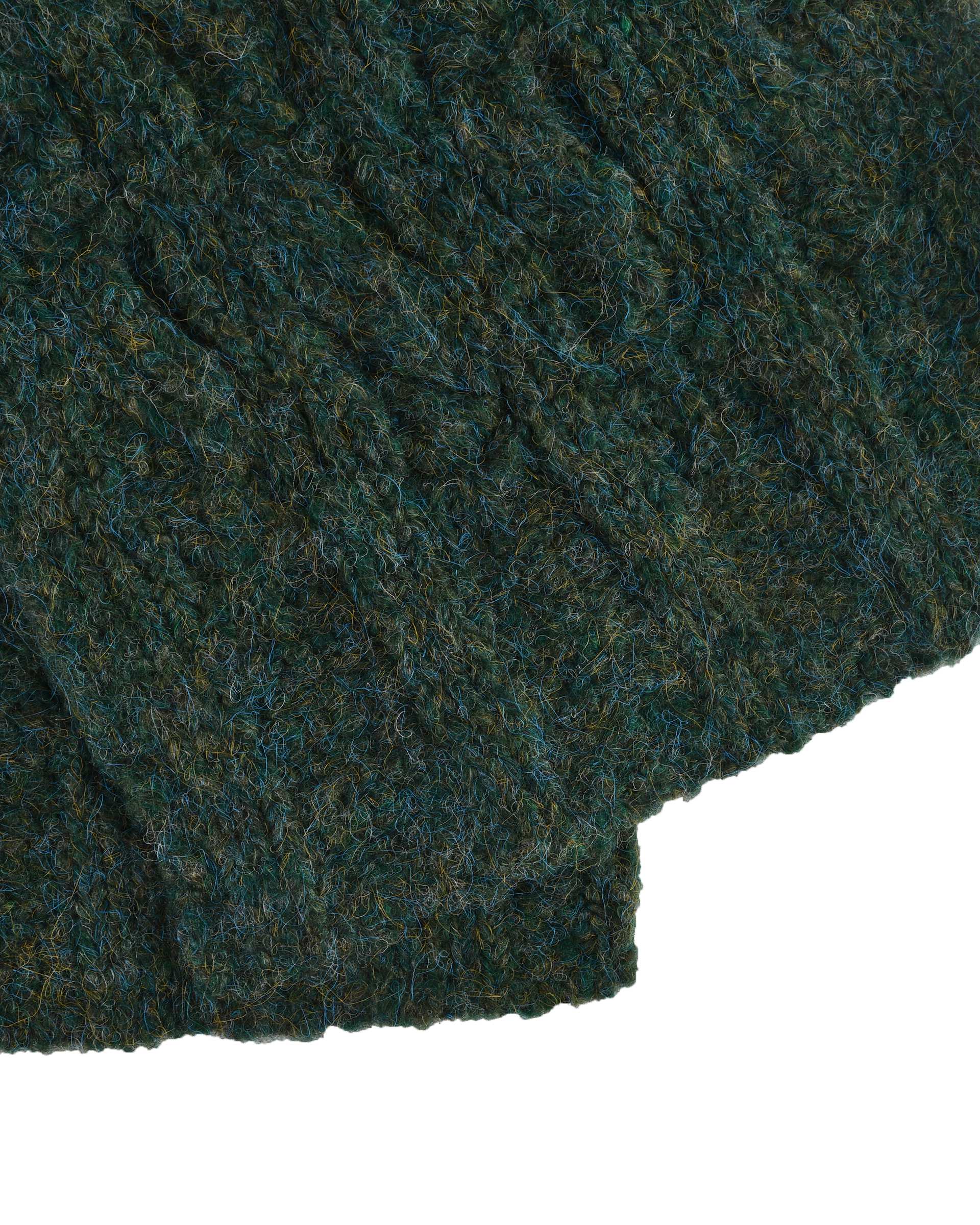 ست کلاه و شال گردن بافت سبز تارتن Tartan مدل لیس مارپیچ کد 212000606