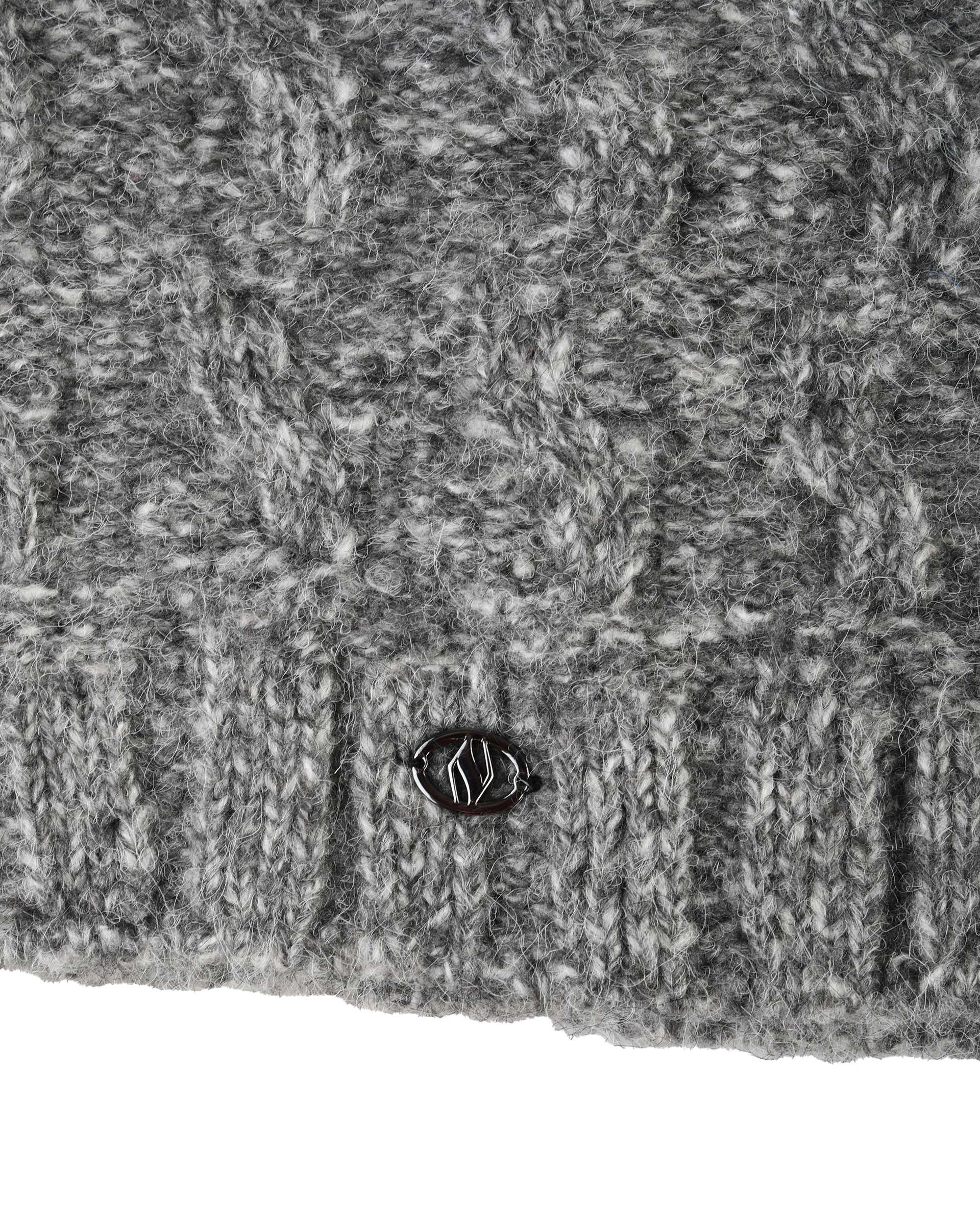 ست کلاه و شال گردن بافت طوسی تارتن Tartan مدل لیس مارپیچ کد 212000606