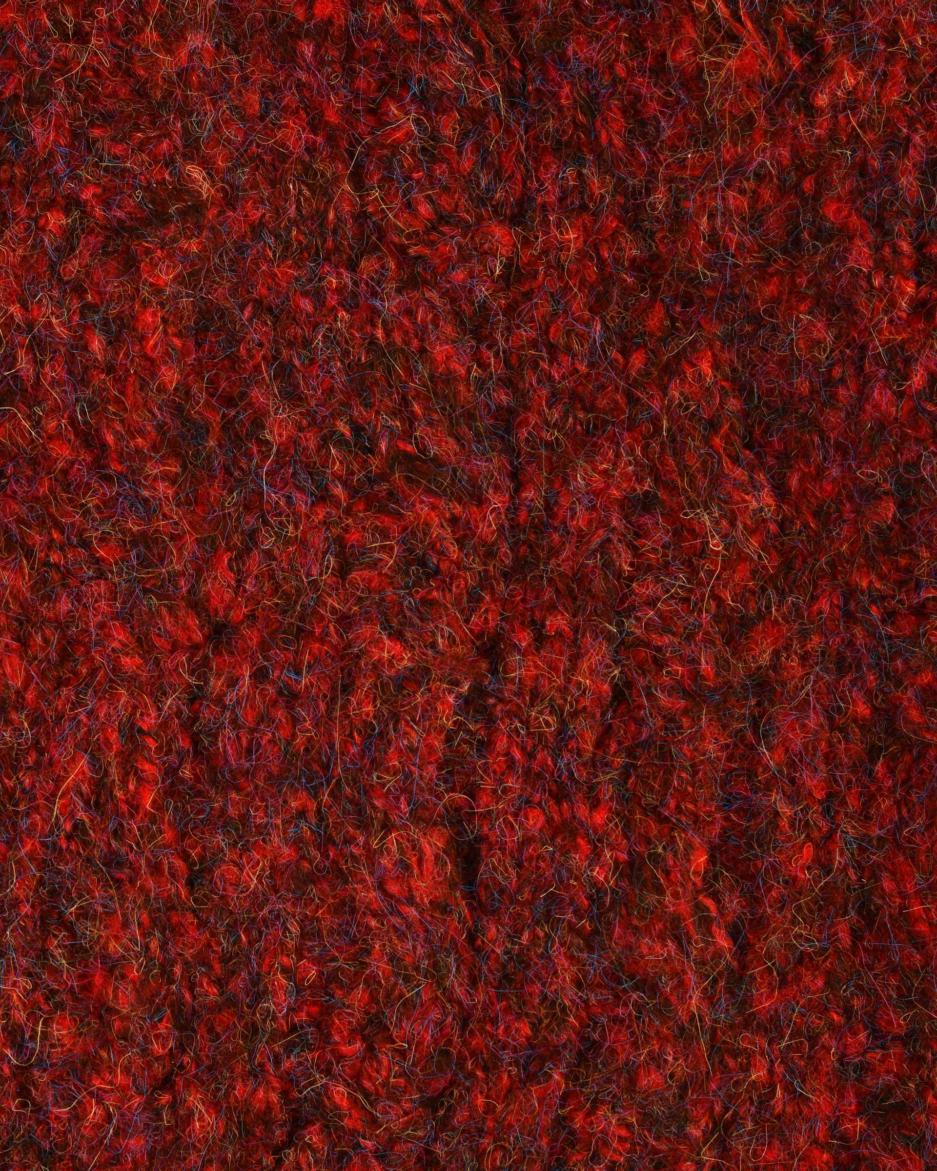 ست کلاه و شال گردن بافت قرمز تارتن Tartan مدل لیس مارپیچ کد 212000606