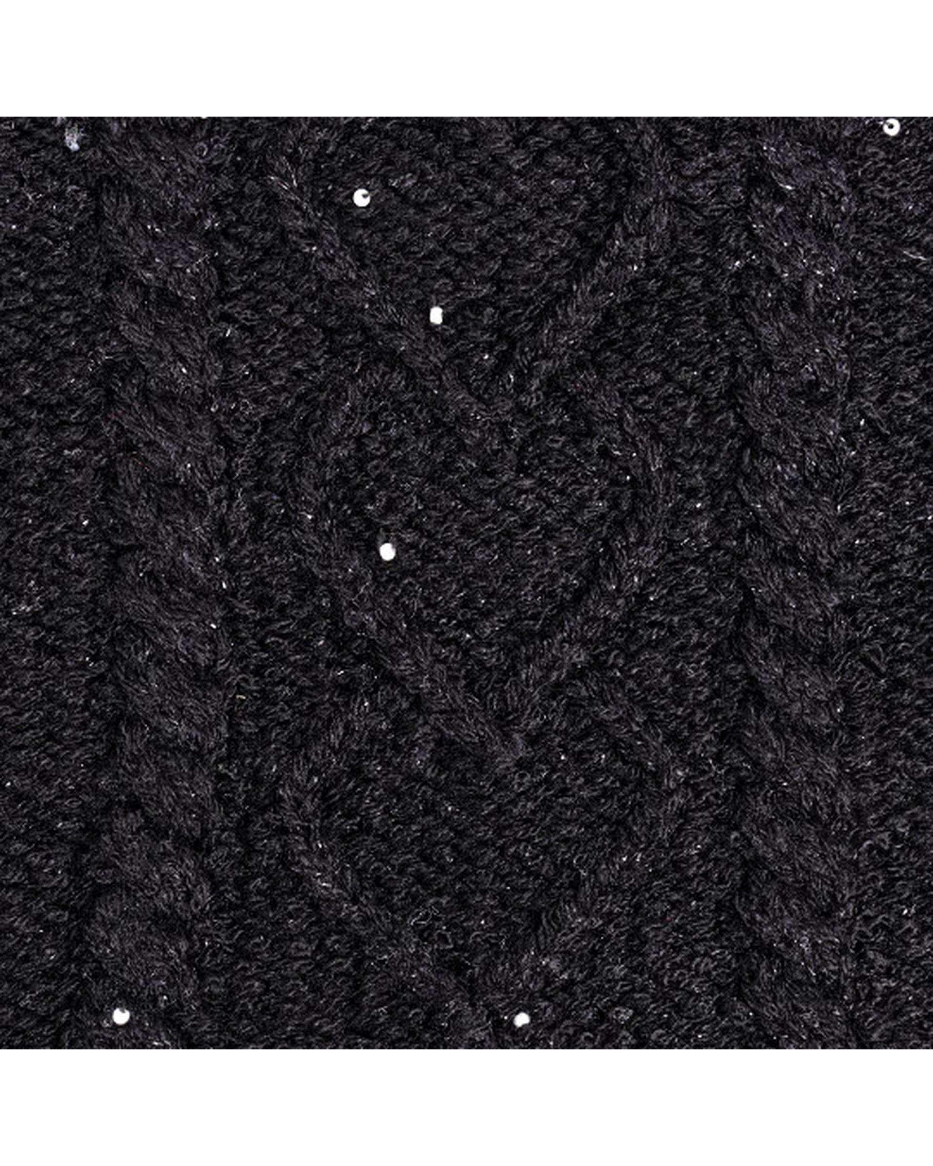 ست کلاه و شال گردن بافت رینگی مشکی تارتن Tartan مدل آرن قلب مروارید کد 232100208