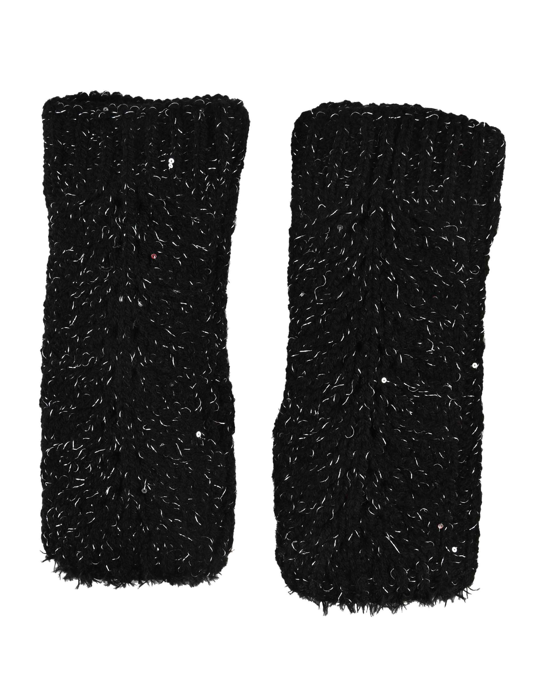 ست کلاه و شال گردن رینگی و دستکش مشکی تارتن Tartan کد 332113433