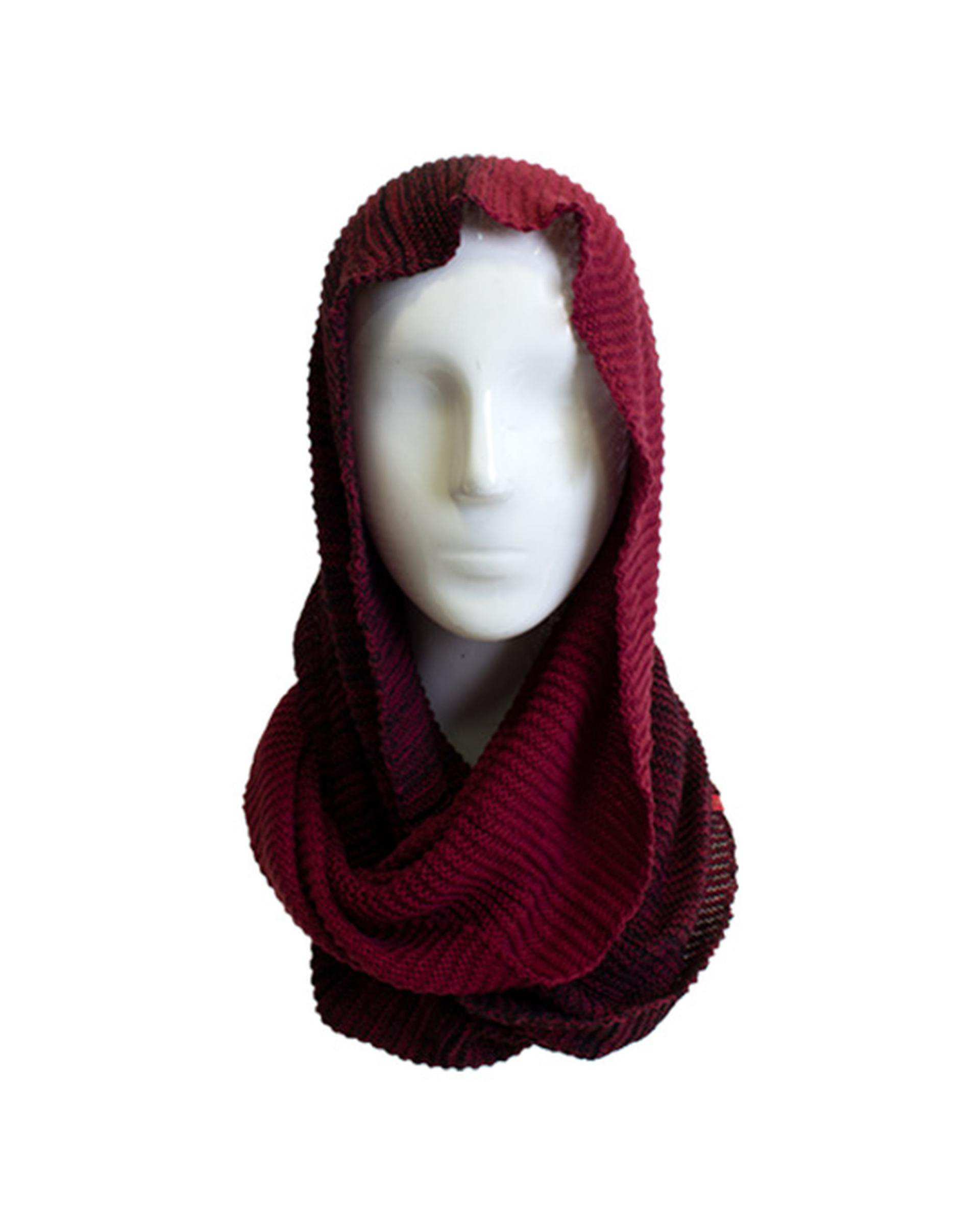 شال گردن بافت زرشکی تارتن Tartan مدل رینگی کد 550000133