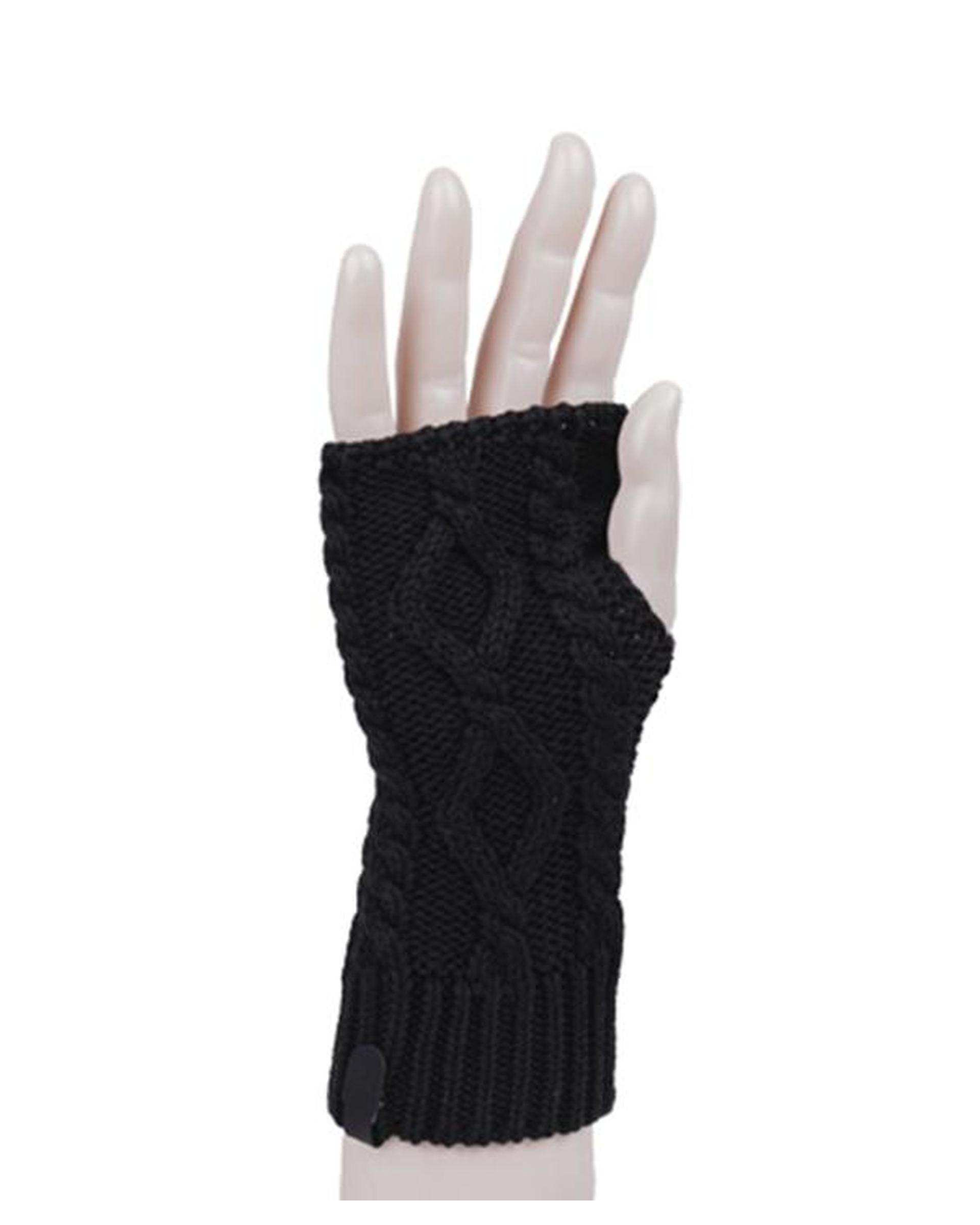 دستکش بافت مشکی تارتن Tartan مدل آران مارپیچ کد 600012204