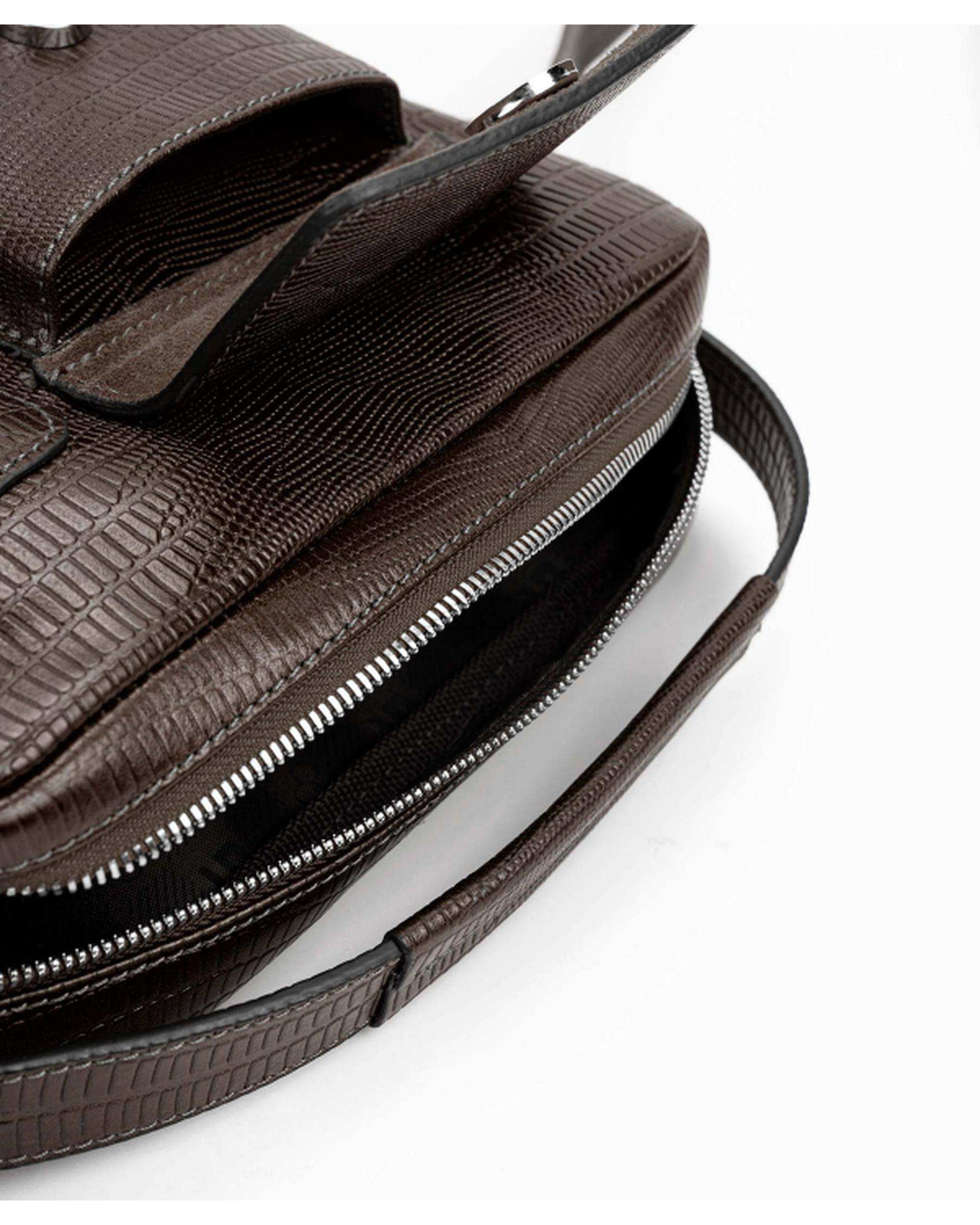 کیف چرم دوشی مردانه قهوه ای بیسراک Bisrak کد Cb-107-L36