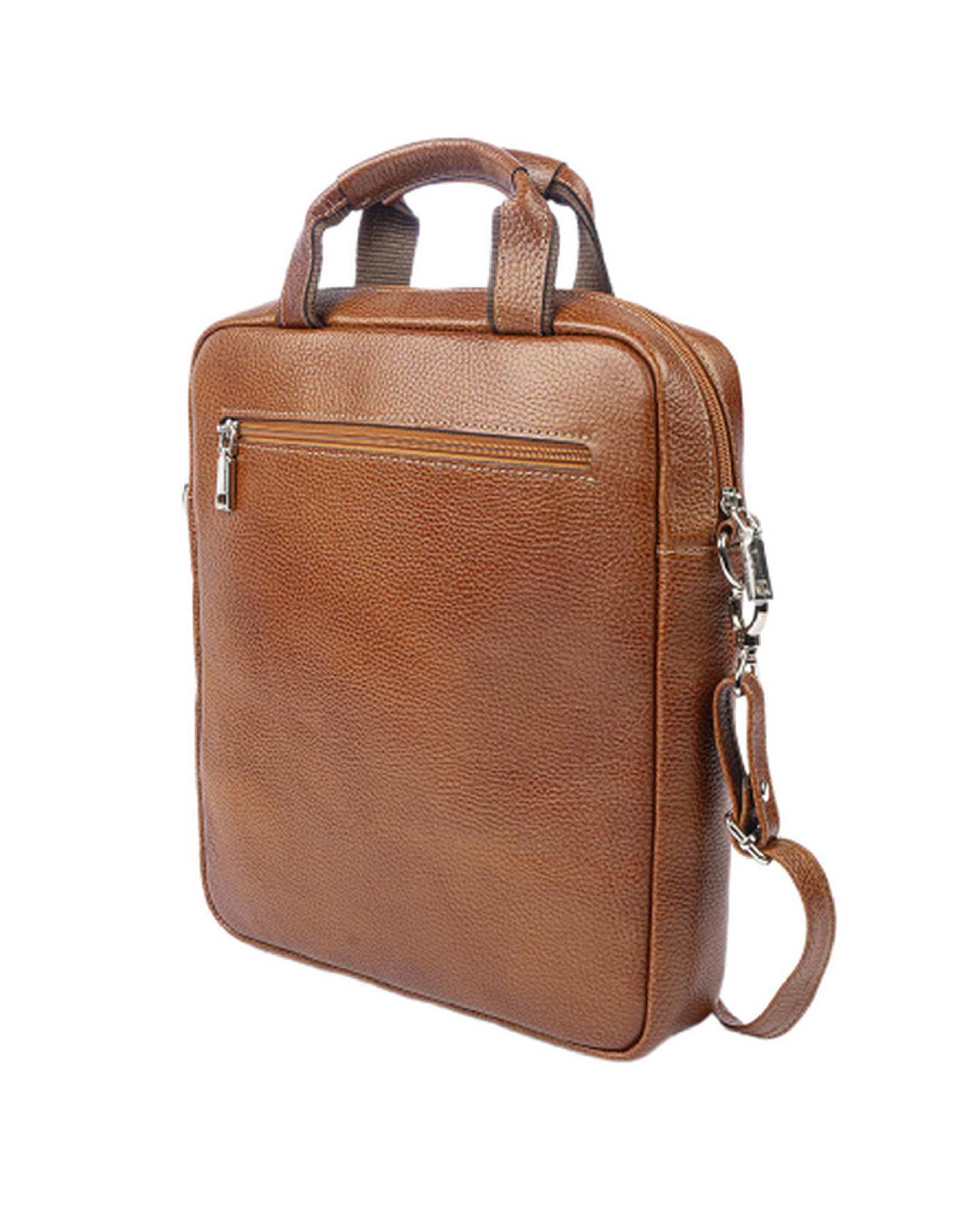 کیف چرم اداری عسلی بیسراک Bisrak کد E-403F-18