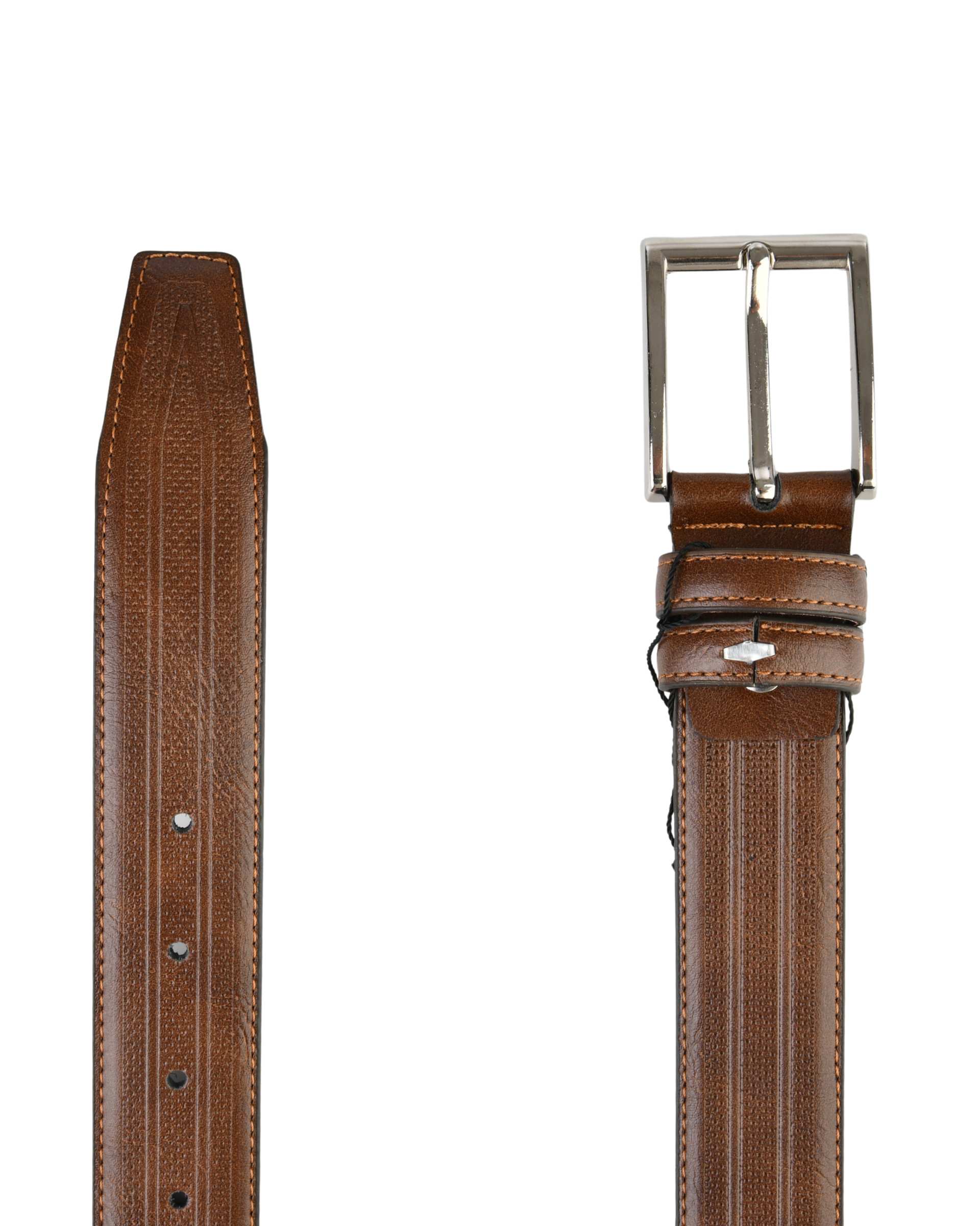 کمربند چرم مردانه قهوه ای بیسراک Bisrak کد MB-719-36