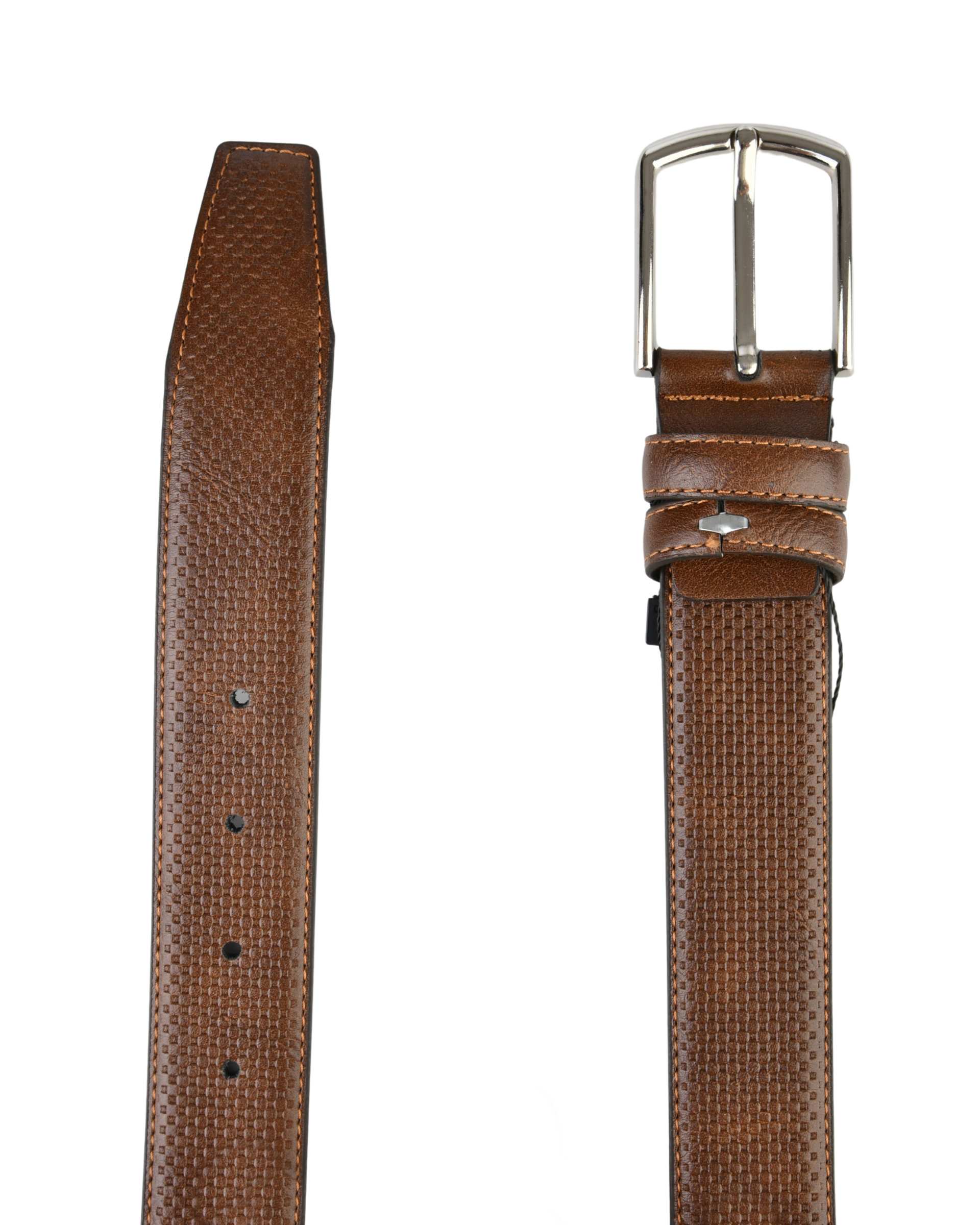 کمربند چرم مردانه قهوه ای بیسراک Bisrak کد MB-724-36