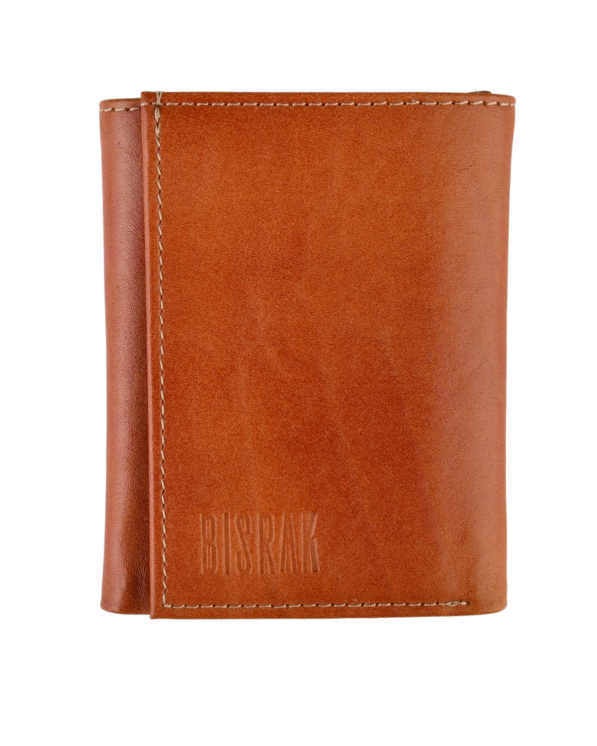 کیف پول چرم جیبی عسلی بیسراک Bisrak کد NL-J3Lat-N18