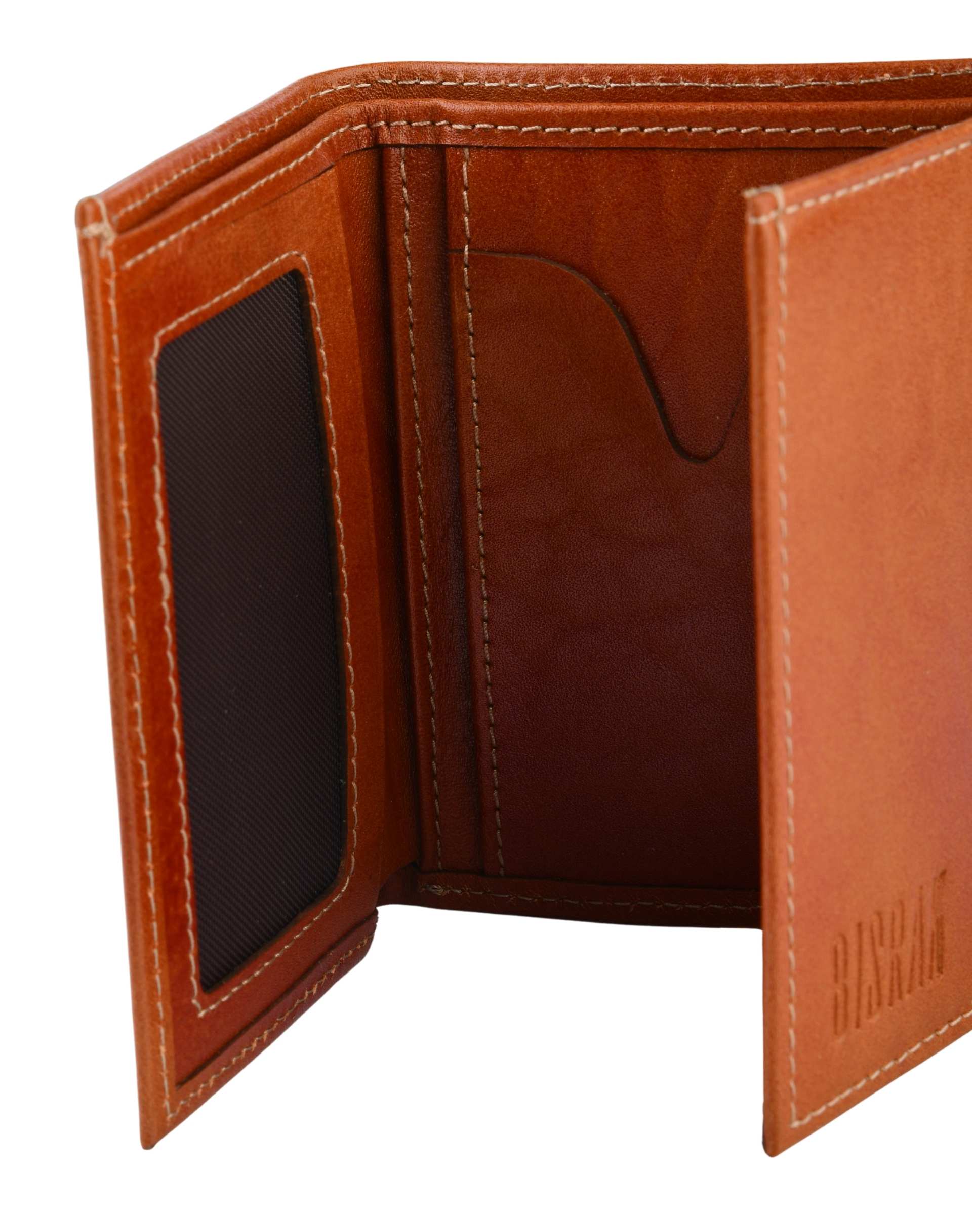 کیف پول چرم جیبی عسلی بیسراک Bisrak کد NL-J3Lat-N18