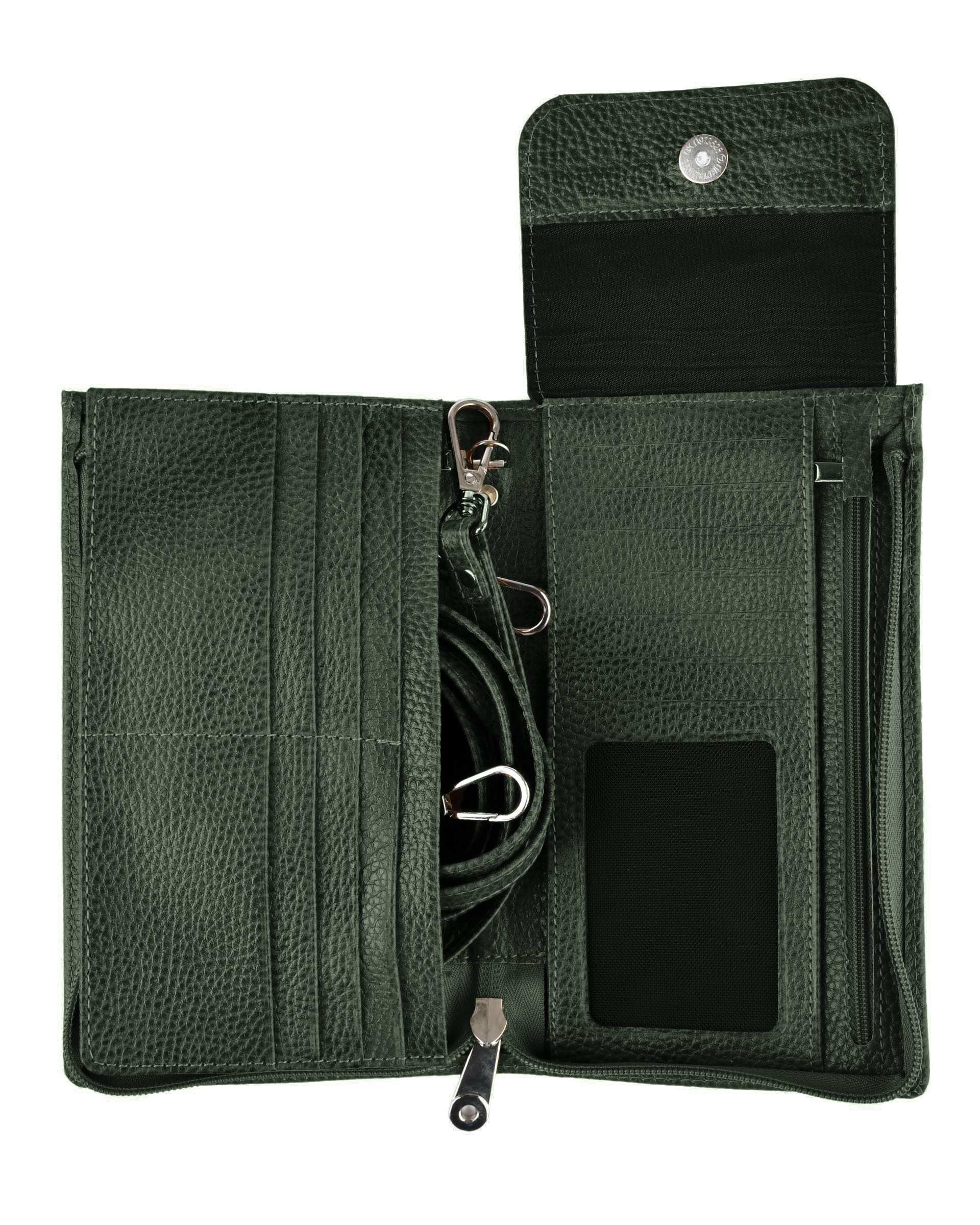 کیف چرم پاسپورتی سبز تیره بیسراک Bisrak کد PB-Maral-F45