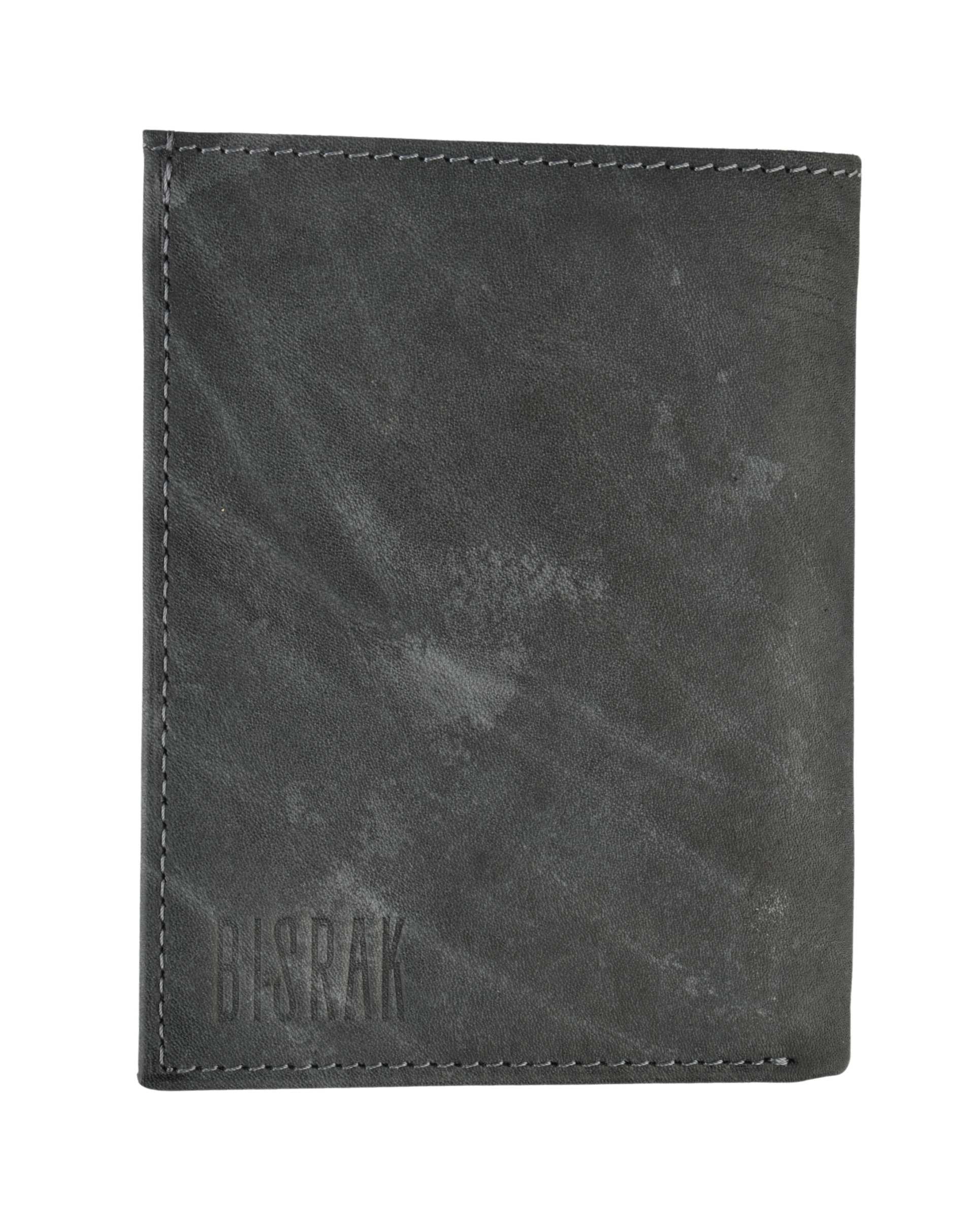 کیف پول چرم جیبی طوسی تیره بیسراک Bisrak کد PW-306-HN92