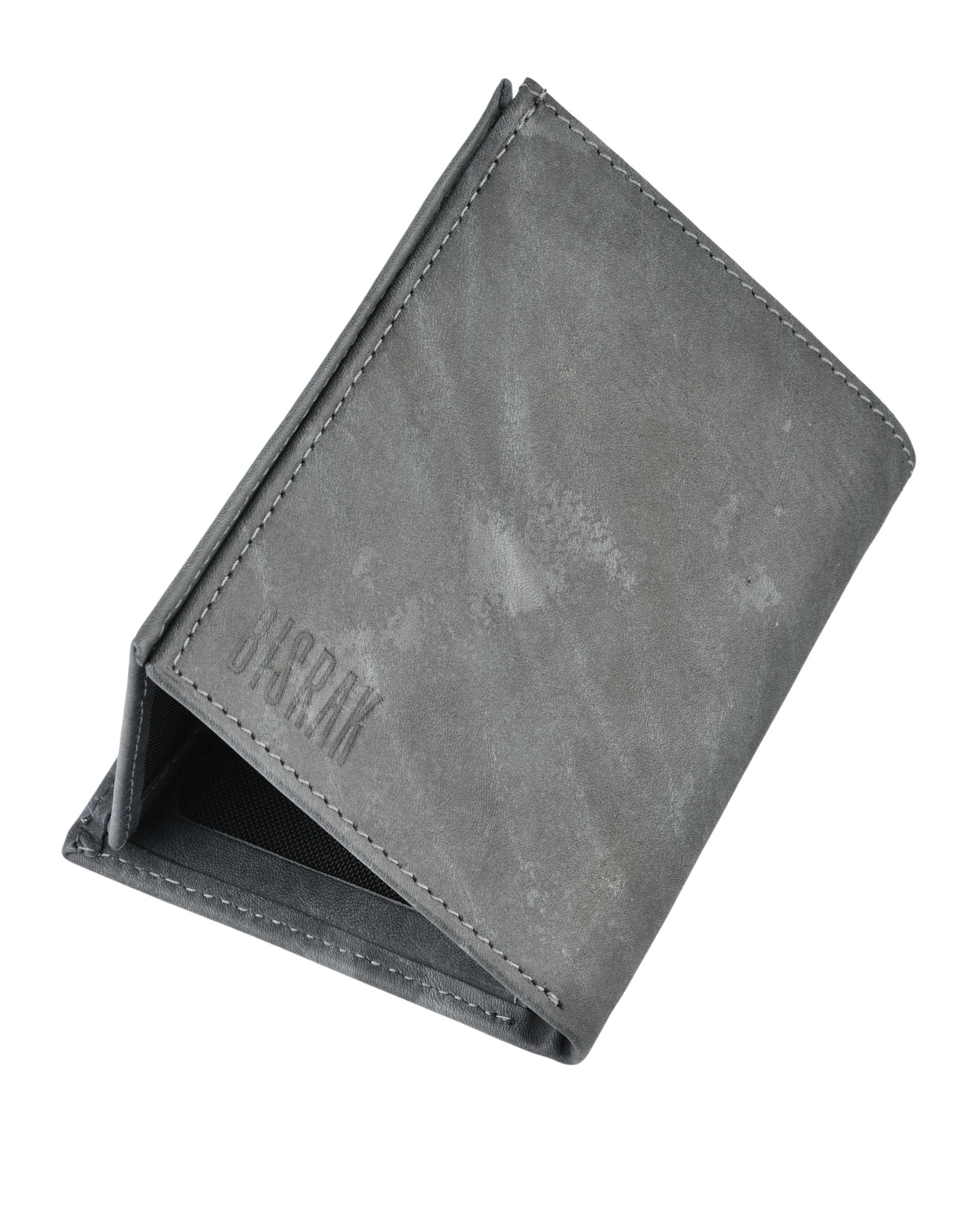 کیف پول چرم جیبی طوسی تیره بیسراک Bisrak کد PW-306-HN92