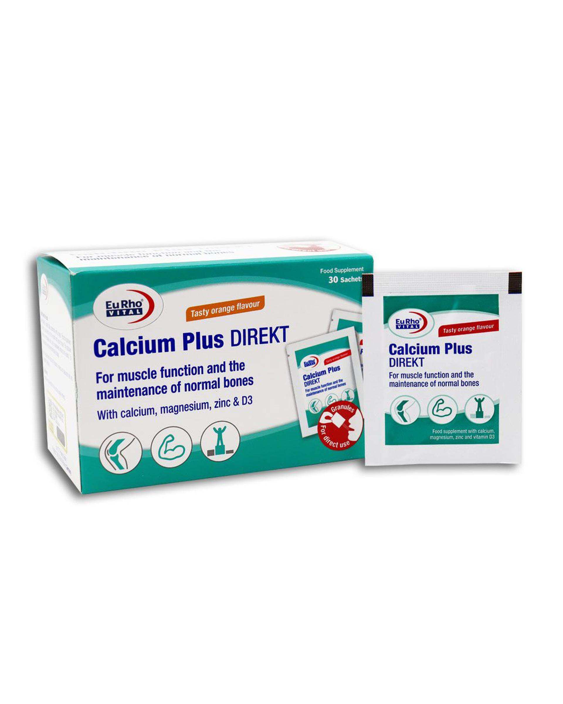 ساشه کلسیم پلاس دایرکت یوروویتال با طعم پرتقال بسته 30 عددی