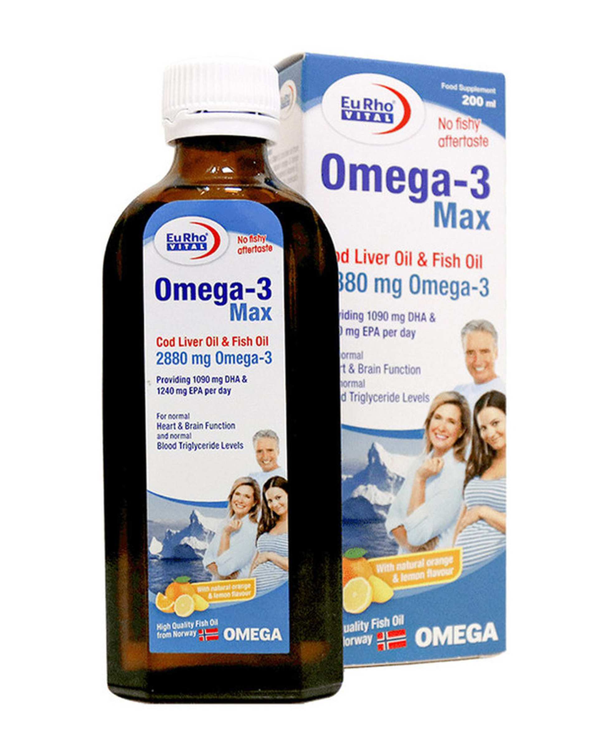 شربت امگا 3 مکس یوروویتال حجم 200 میلی لیتر