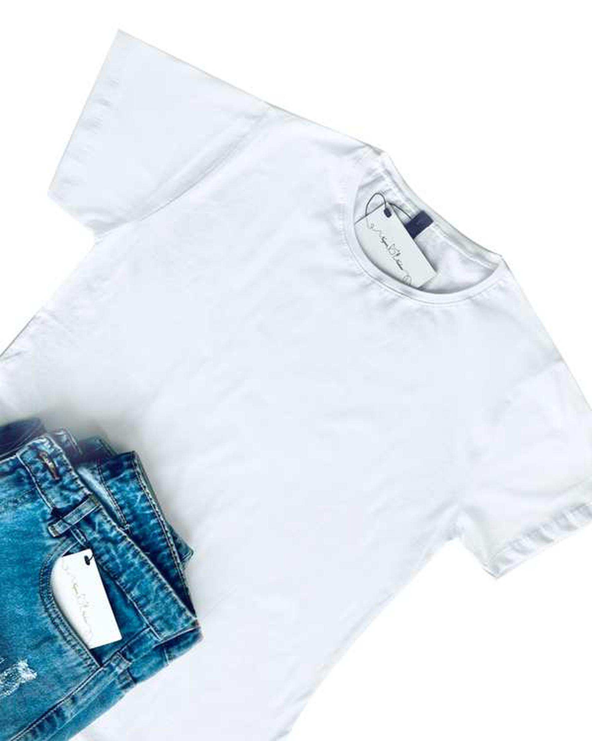 تی شرت زنانه نخی سفید آماهی Amahi کد AA105