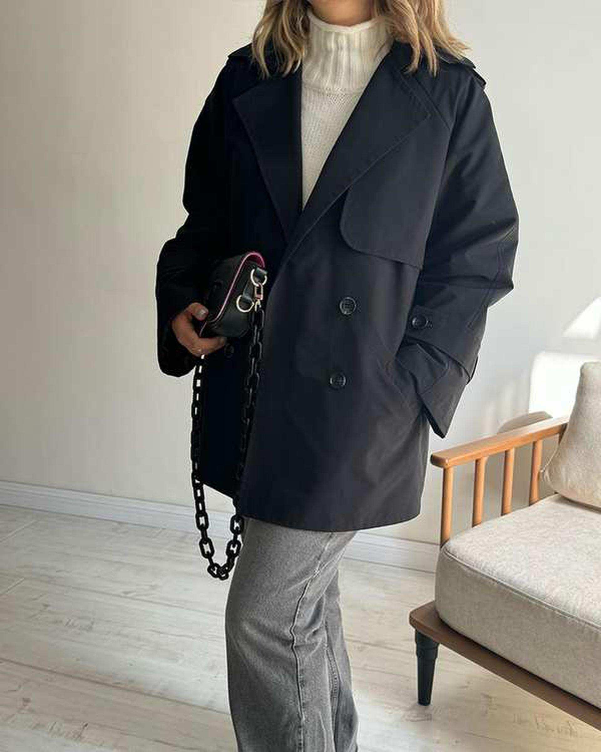 ترنچ کت زنانه کوتاه آماهی Amahi مدل Drop کد AA104