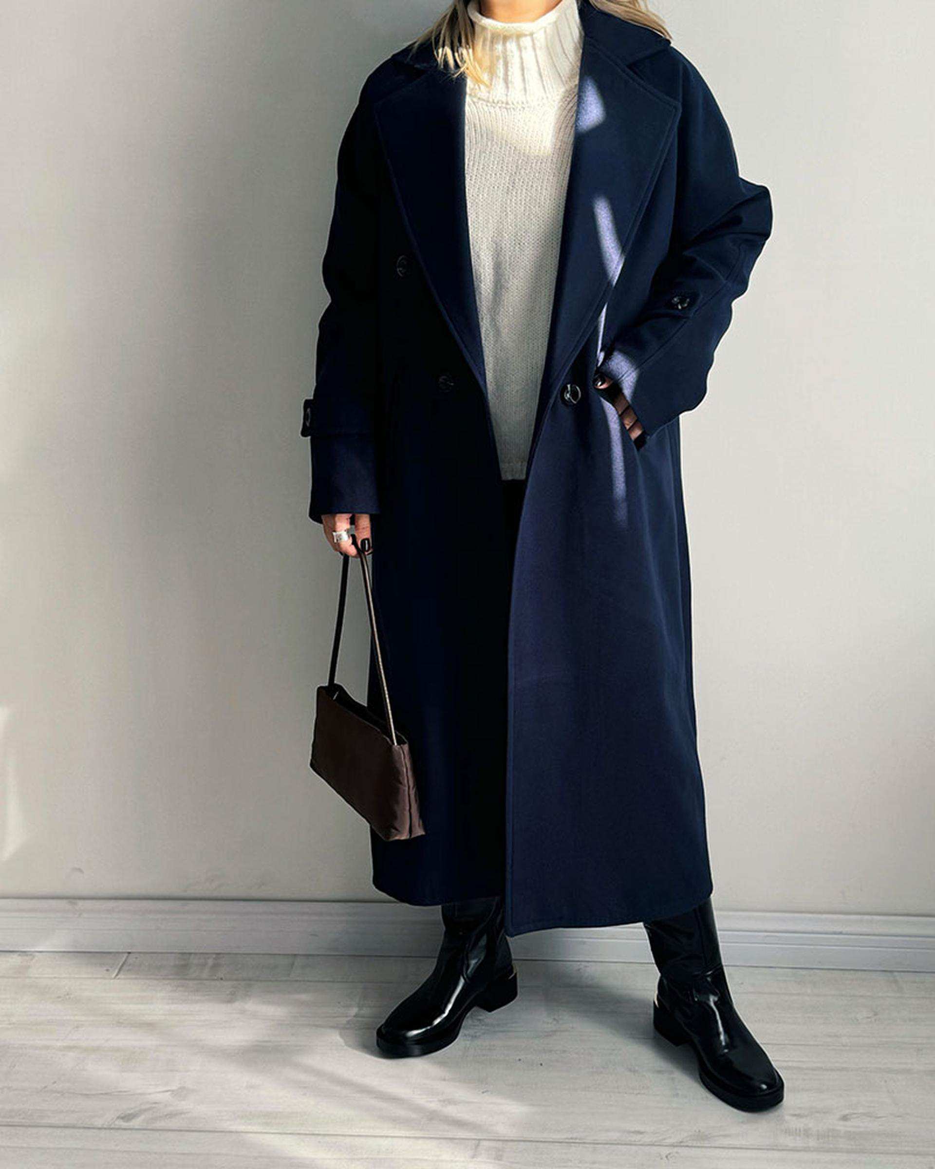 پالتو زنانه سرمه ای نگار ندایی Negar Nedaei مدل Snowy