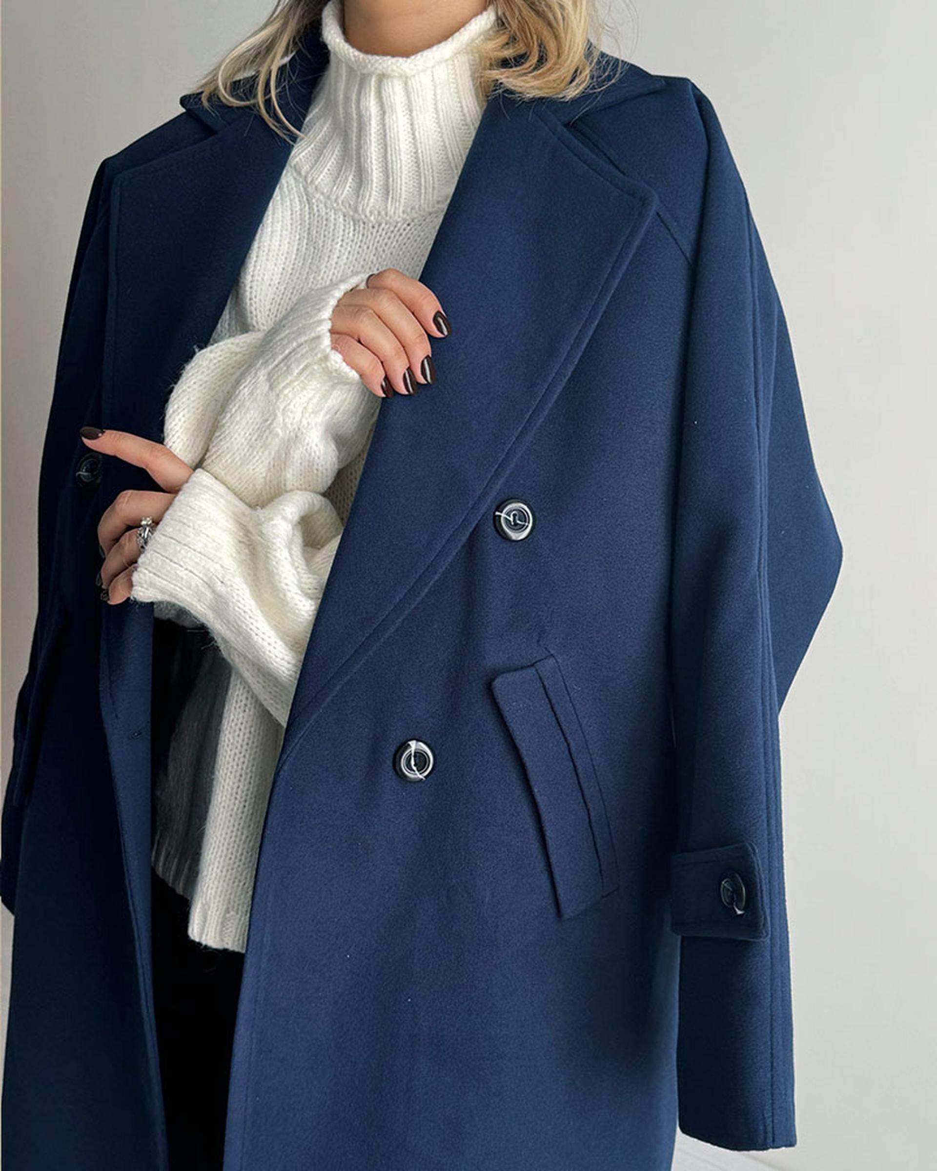 پالتو زنانه سرمه ای نگار ندایی Negar Nedaei مدل Snowy