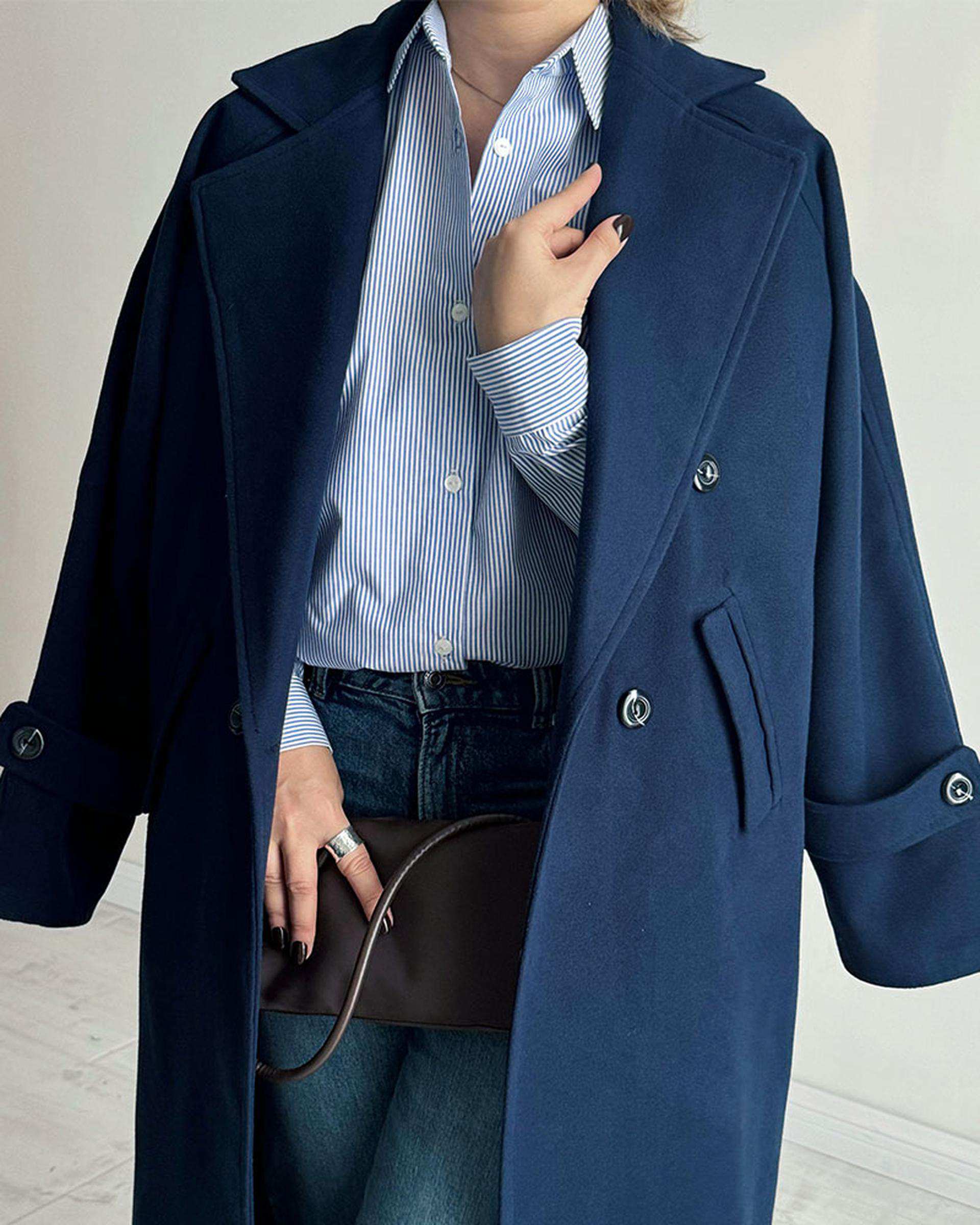 پالتو زنانه سرمه ای نگار ندایی Negar Nedaei مدل Snowy