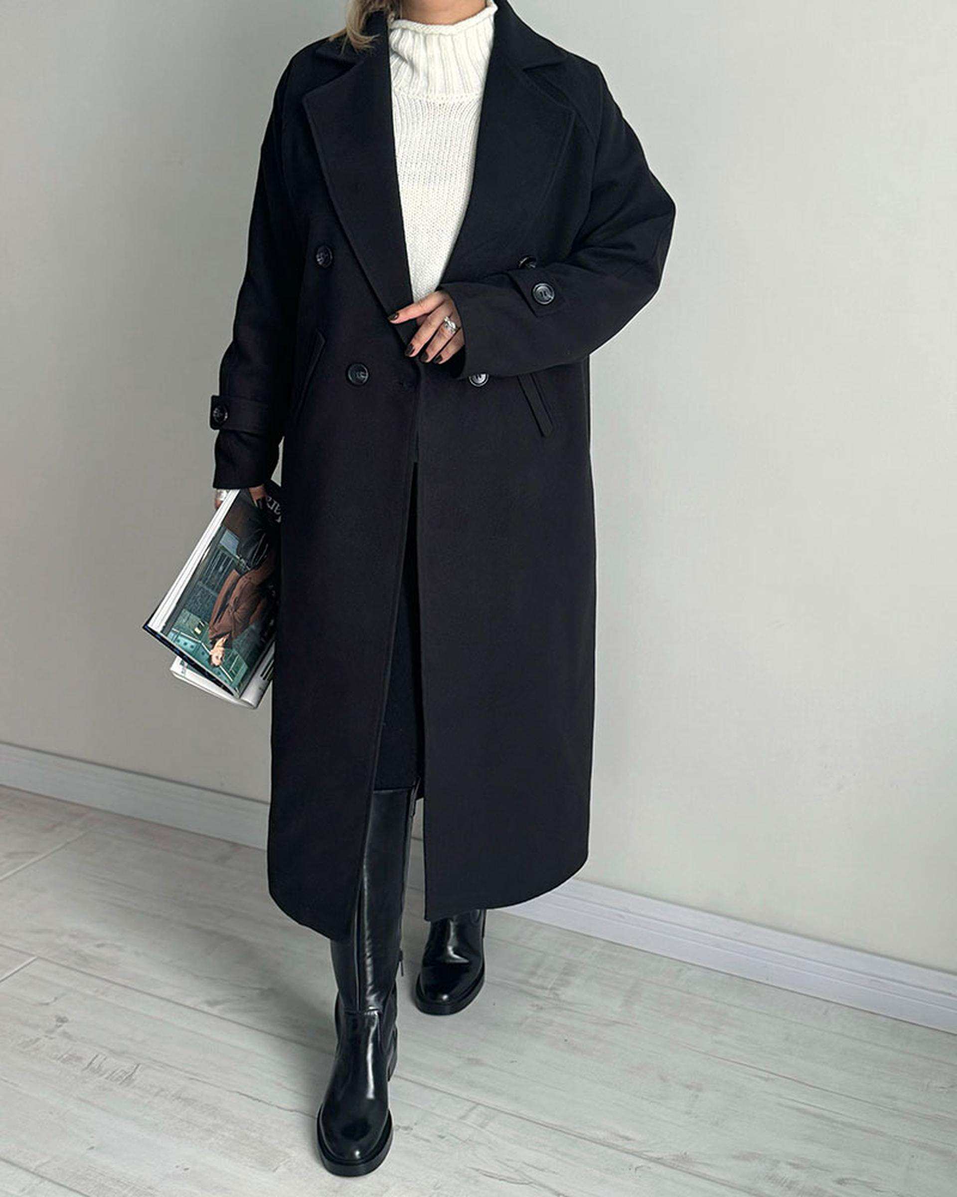 پالتو زنانه مشکی نگار ندایی Negar Nedaei مدل Snowy