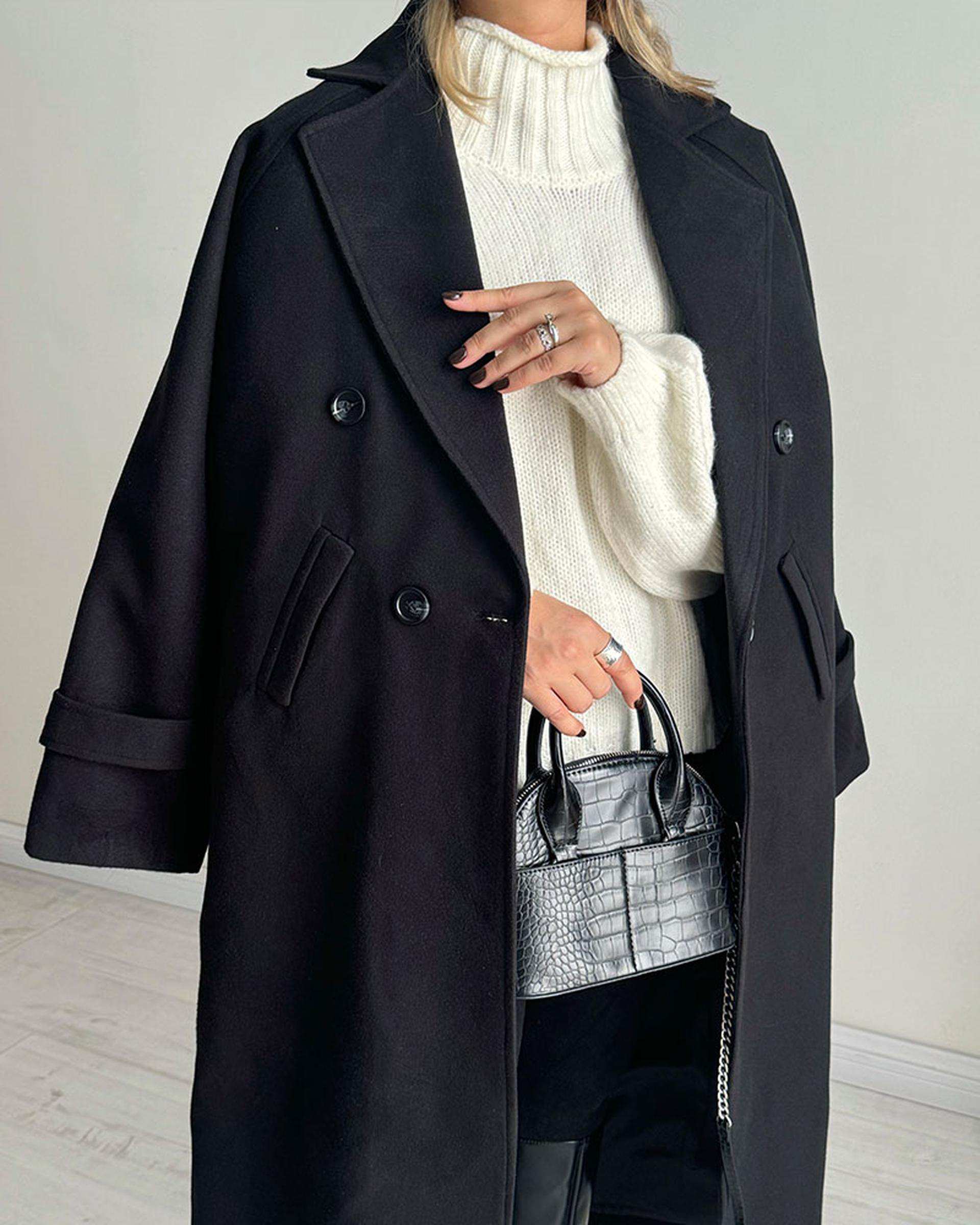 پالتو زنانه مشکی نگار ندایی Negar Nedaei مدل Snowy