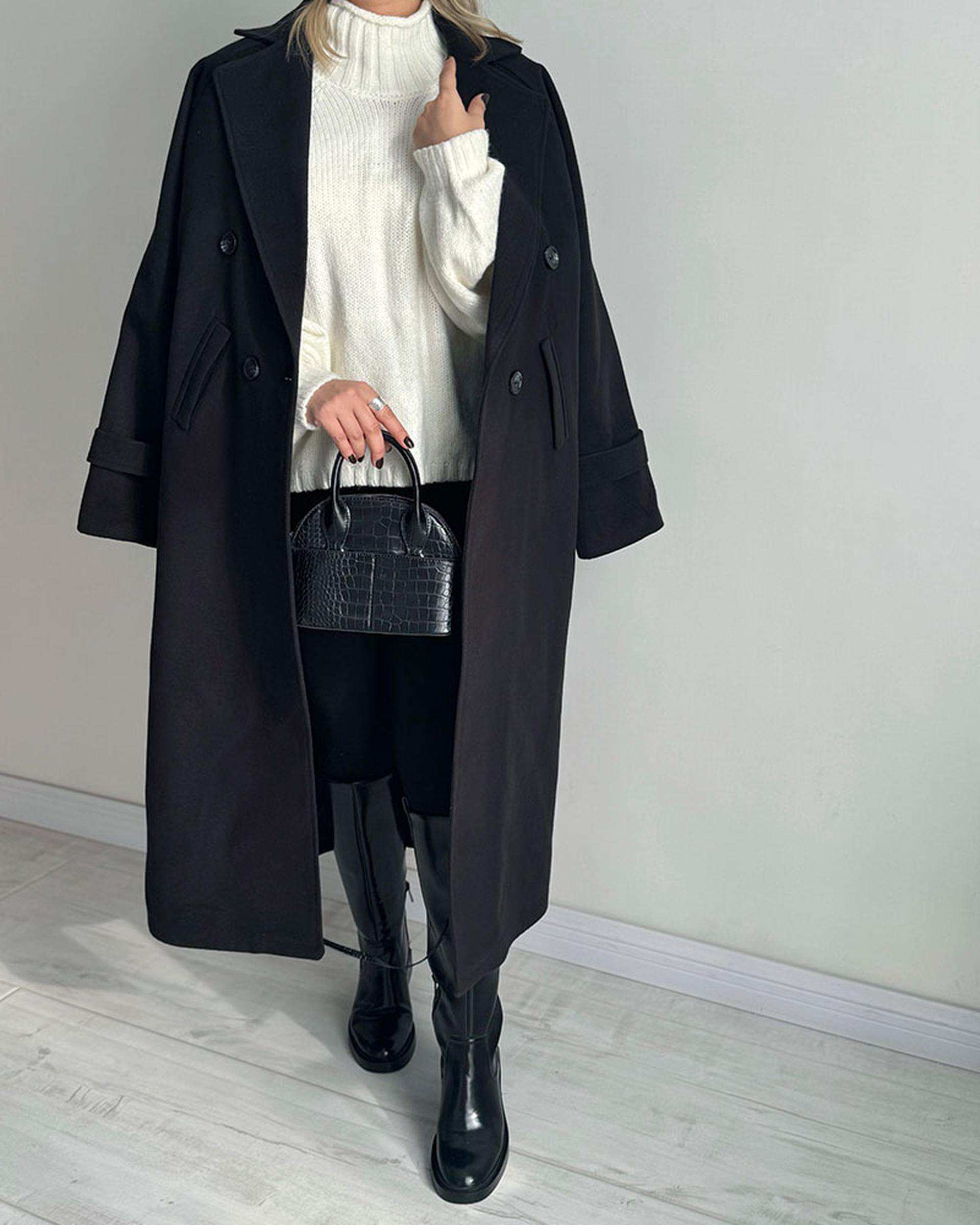 پالتو زنانه مشکی نگار ندایی Negar Nedaei مدل Snowy