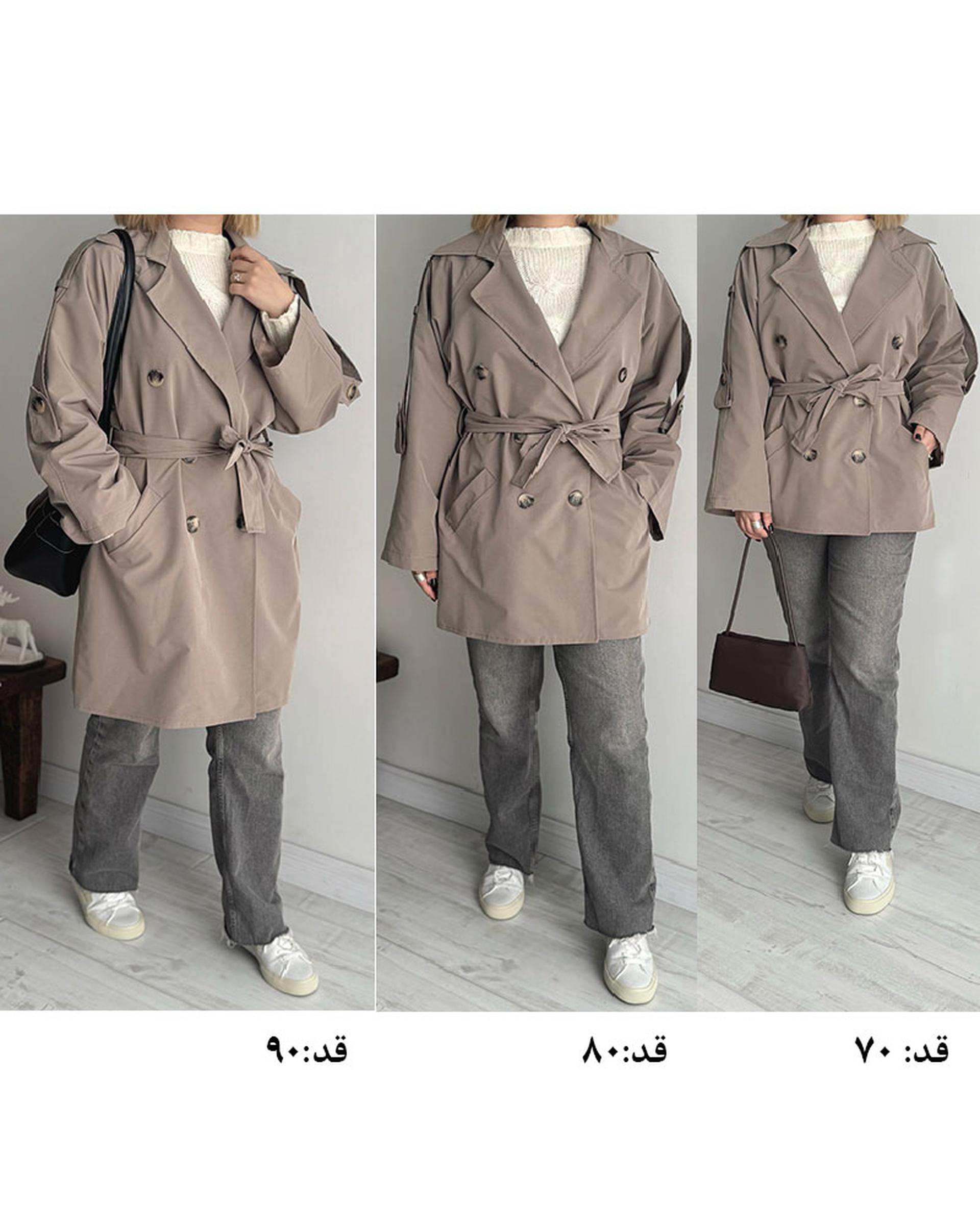 ترنچ کت زنانه قد 80 خاکی نگار ندایی Negar Nedaei مدل Chill