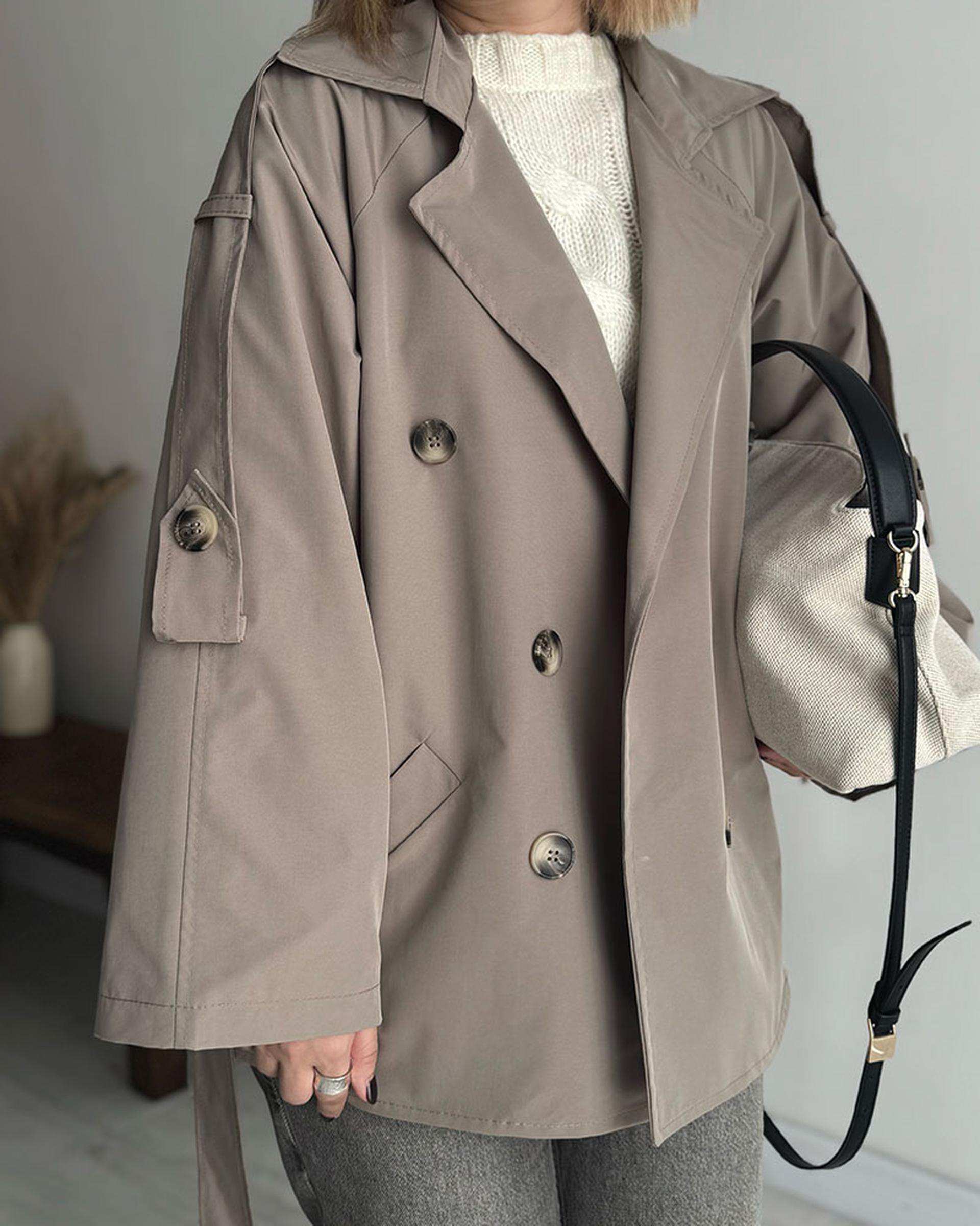 ترنچ کت زنانه قد 80 خاکی نگار ندایی Negar Nedaei مدل Chill