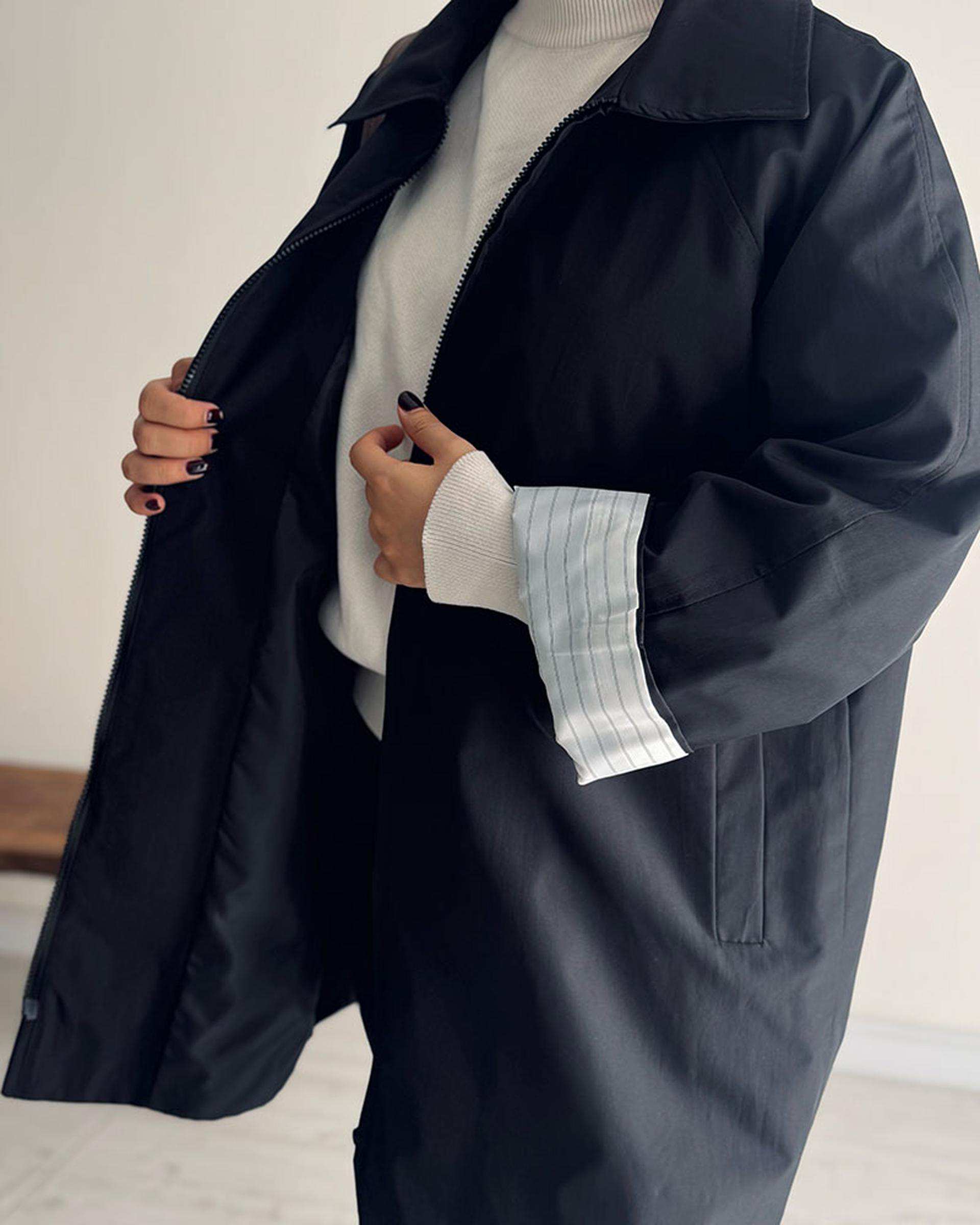 ترنچ کت زنانه مشکی نگار ندایی Negar Nedaei مدل Fly