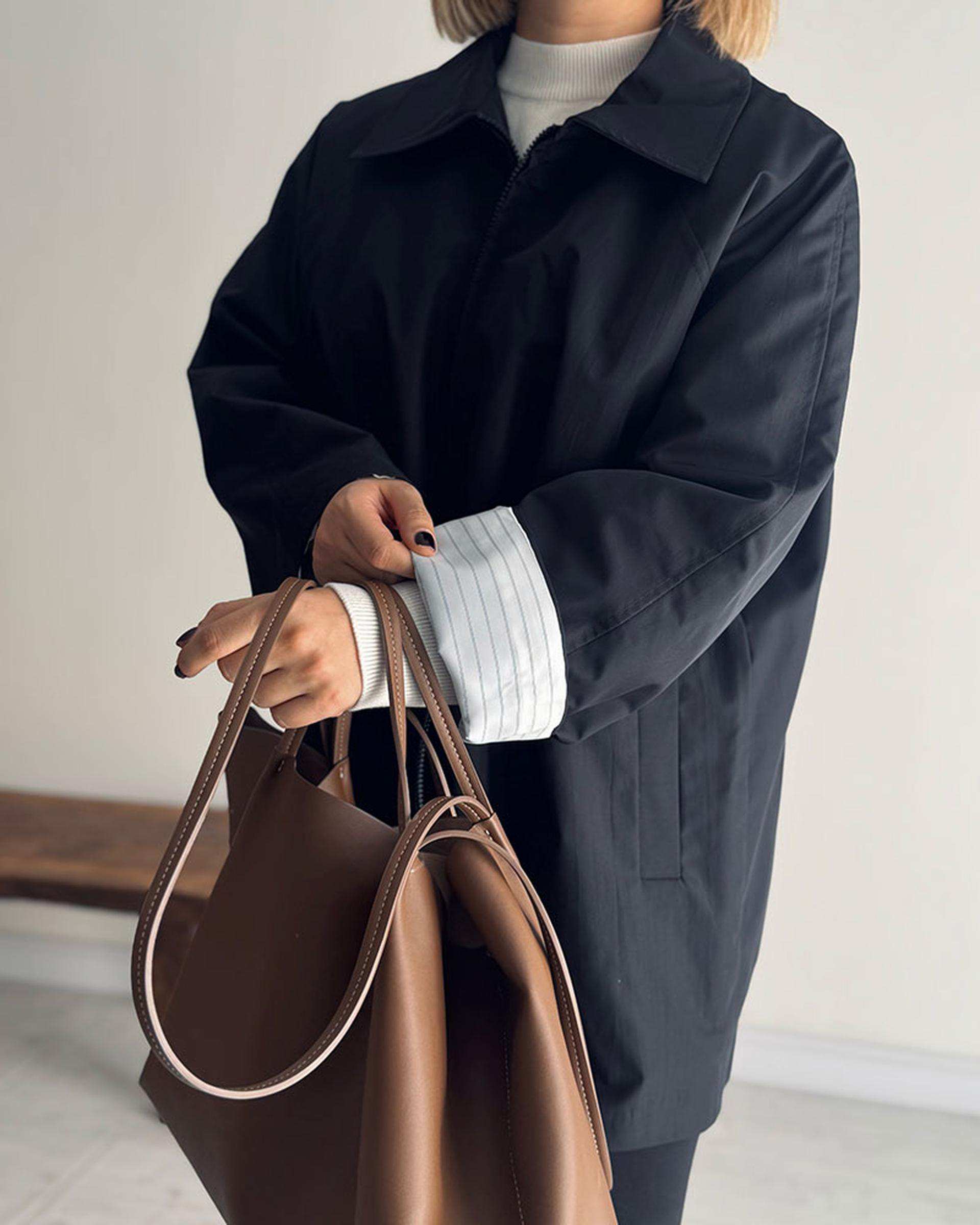 ترنچ کت زنانه مشکی نگار ندایی Negar Nedaei مدل Fly