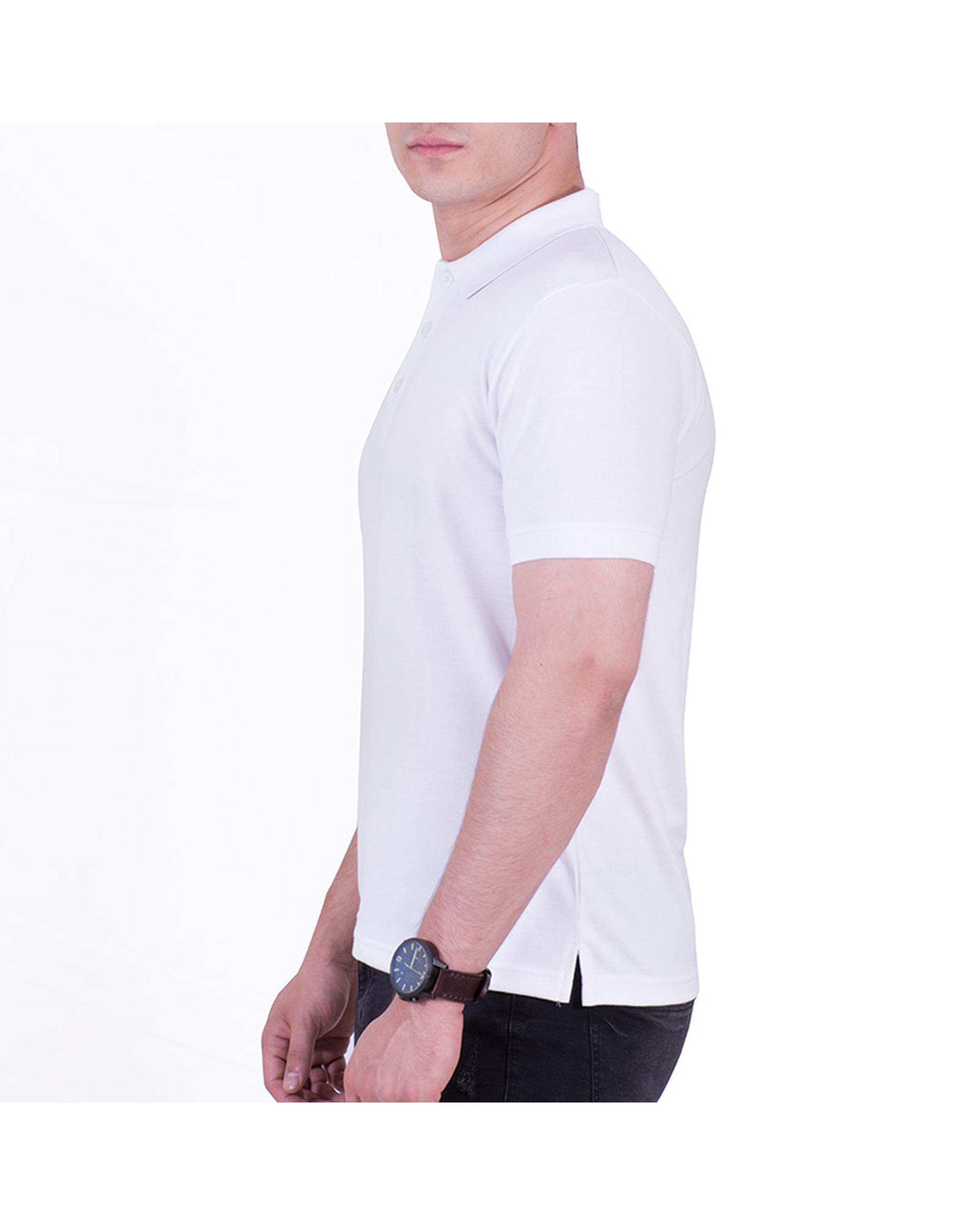 پولوشرت مردانه سفید سیمپل ورز Simple wears کد POS790