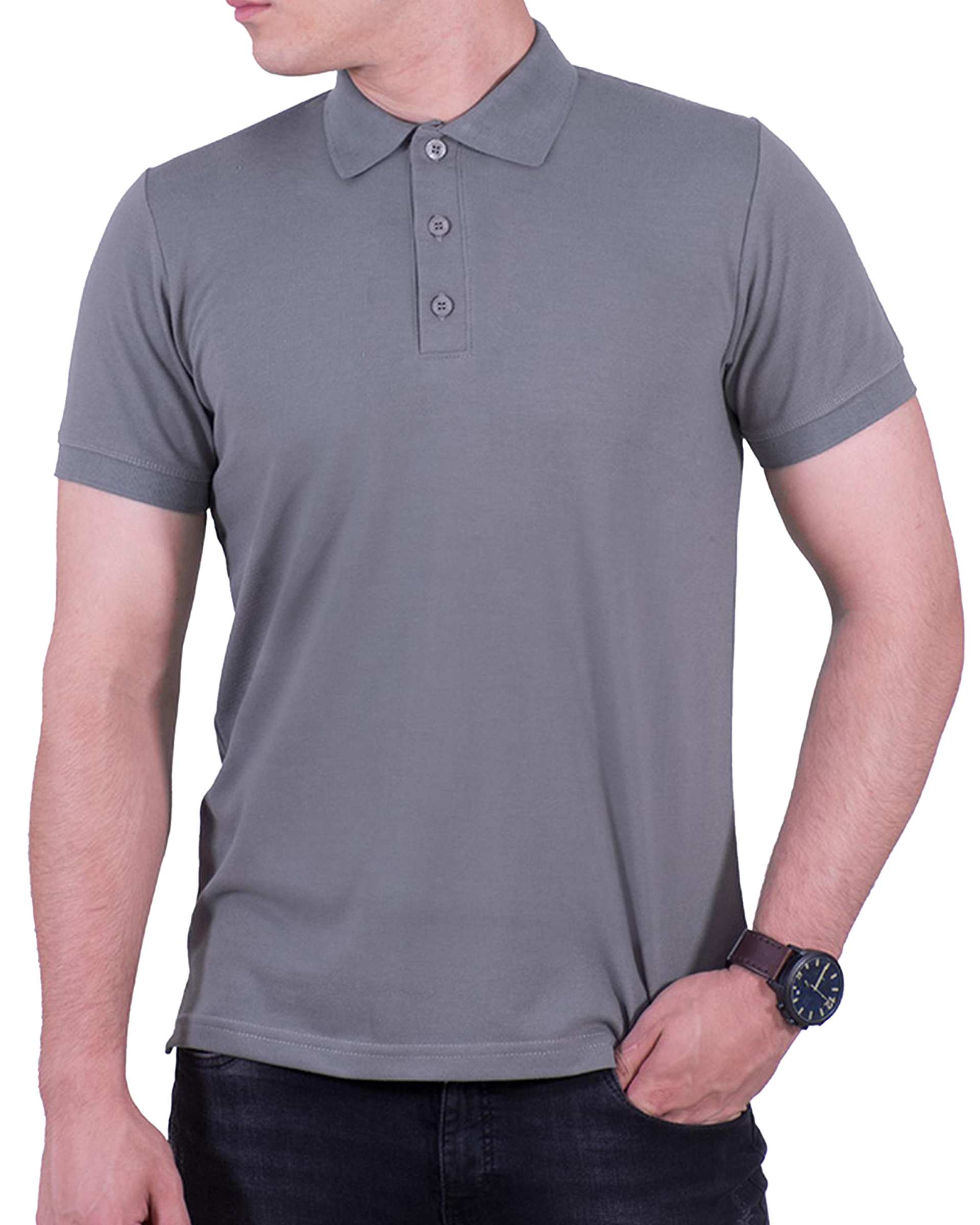 پولوشرت مردانه طوسی روشن سیمپل ورز Simple wears کد POS790