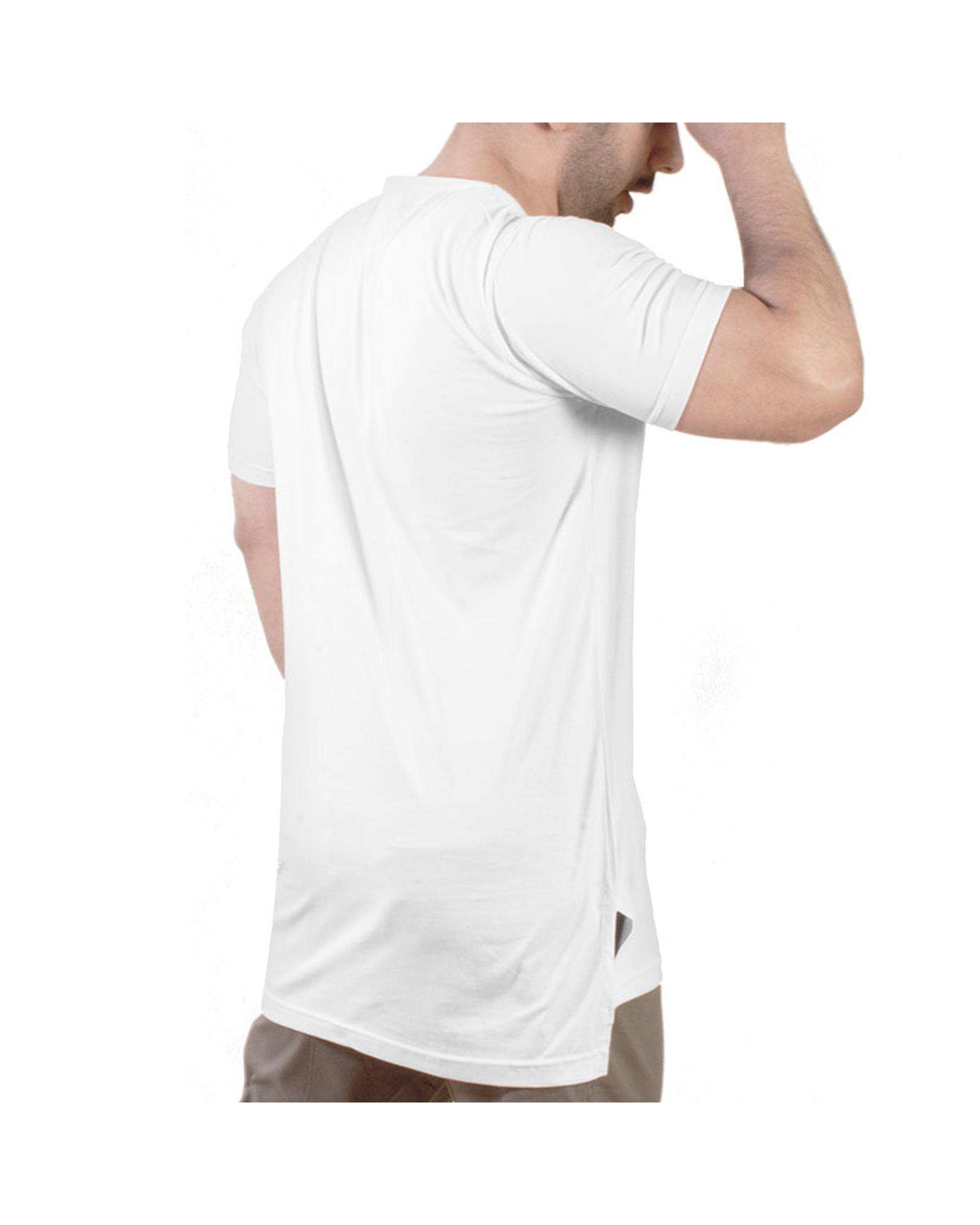 تی شرت مردانه لانگ سفید سیمپل ورز Simple wears کد TLL680