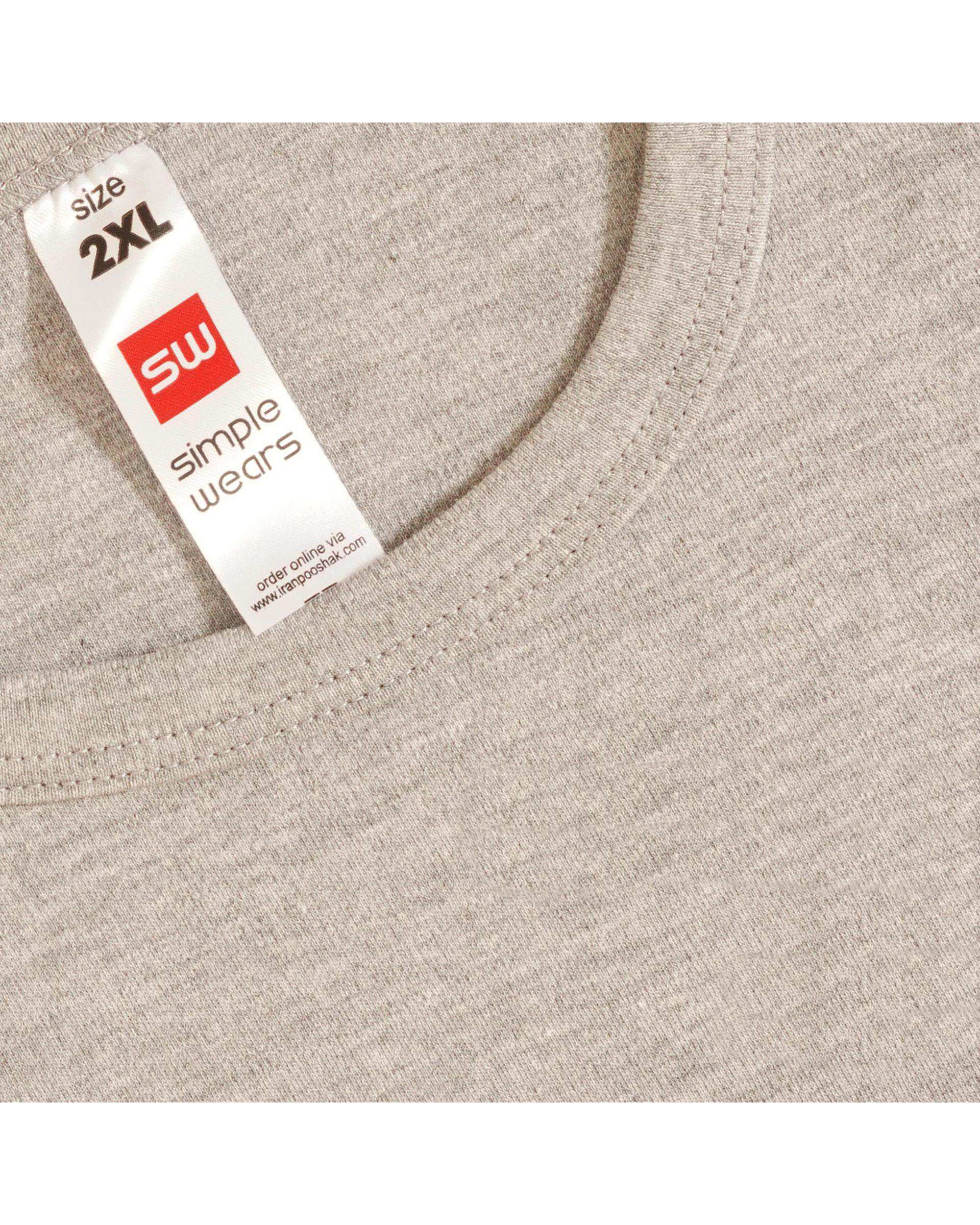 تی شرت آستین بلند مردانه طوسی سیمپل ورز Simple wears کد TOL990