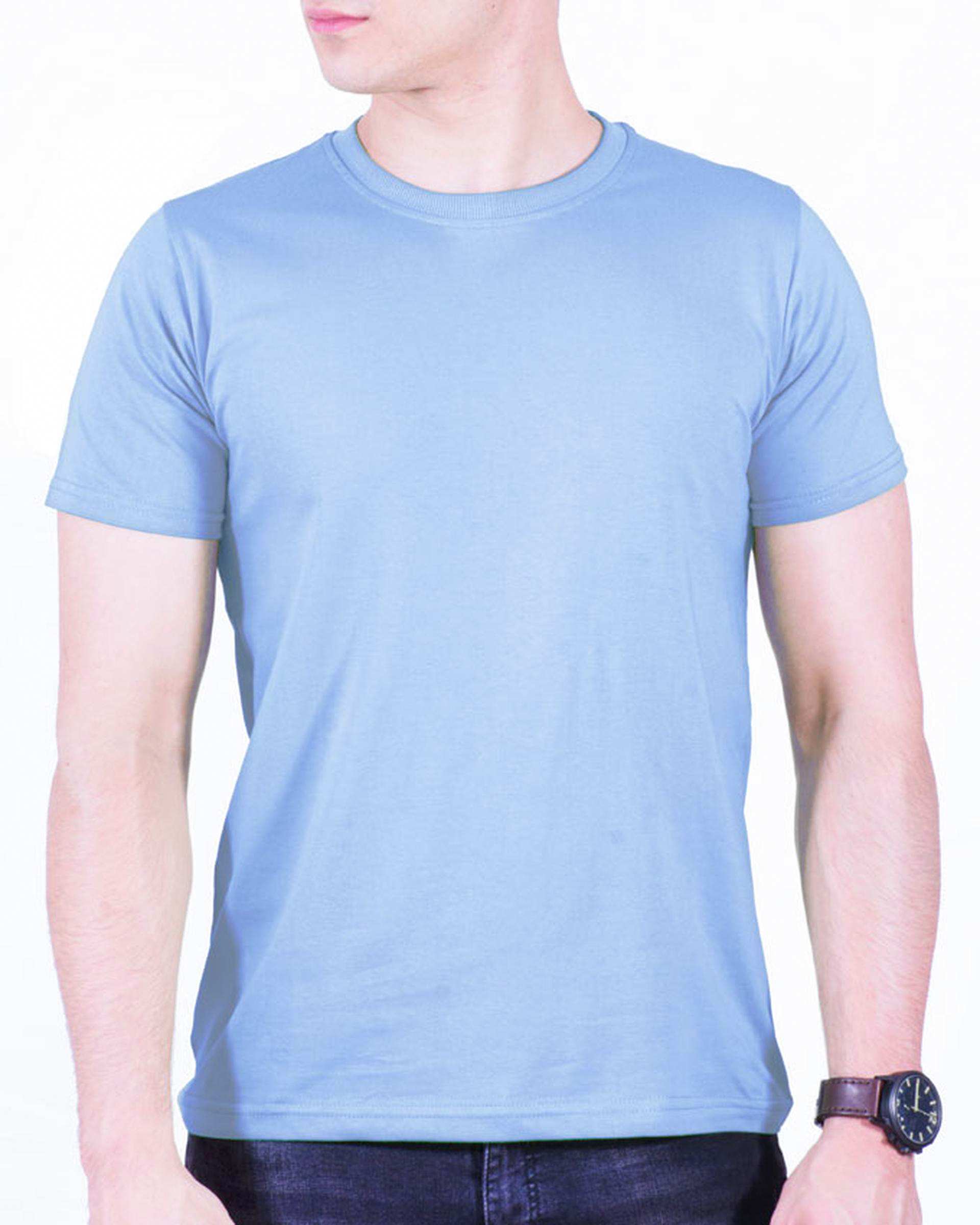 تی شرت مردانه آبی آسمانی سیمپل ورز Simple wears کد TSS590