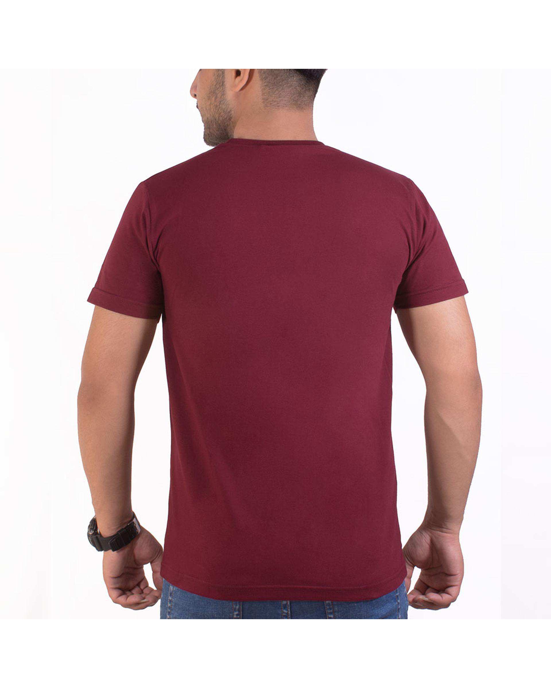 تی شرت مردانه زرشکی سیمپل ورز Simple wears کد TSS590