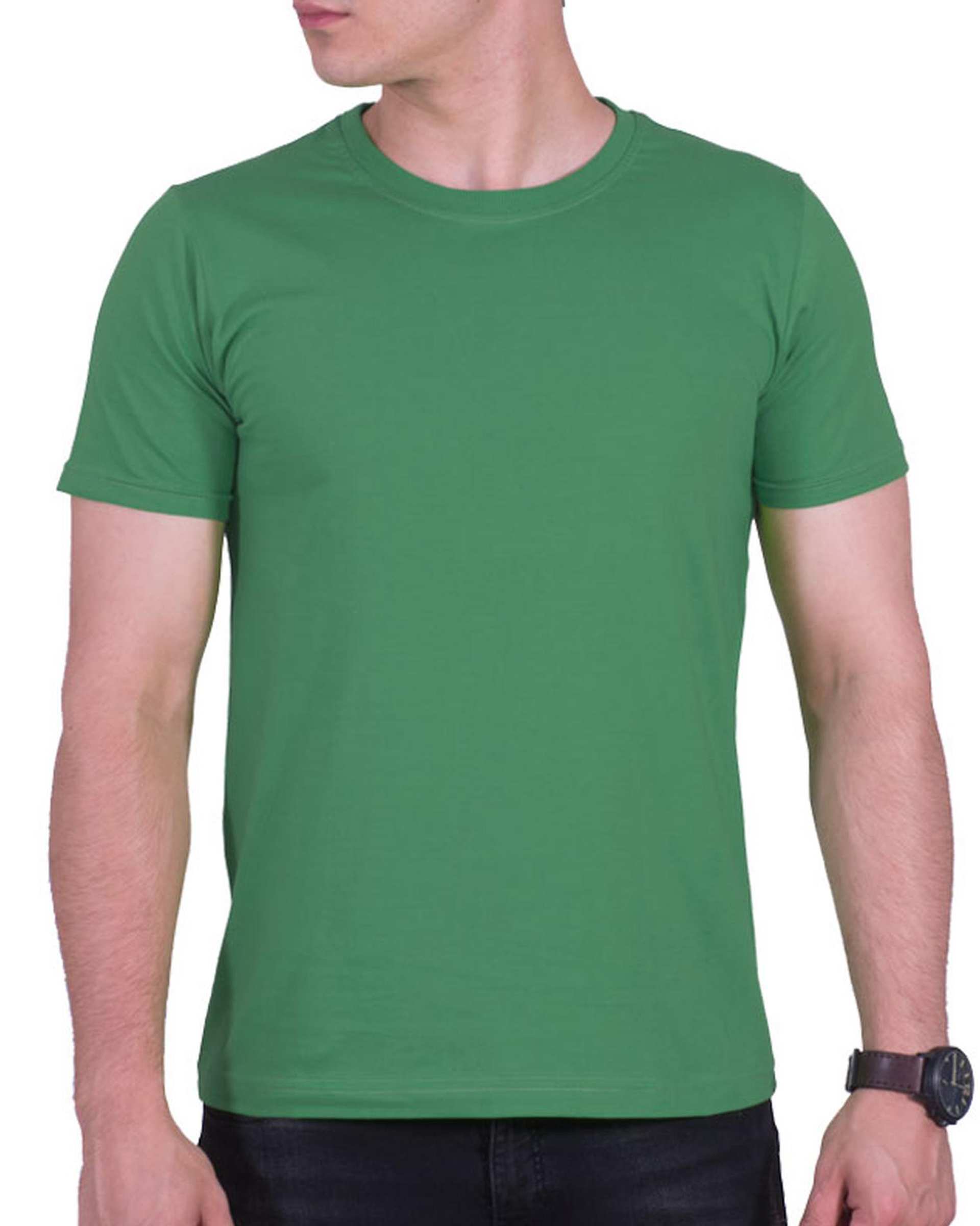 تی شرت مردانه سبز چمنی تیره سیمپل ورز Simple wears کد TSS590