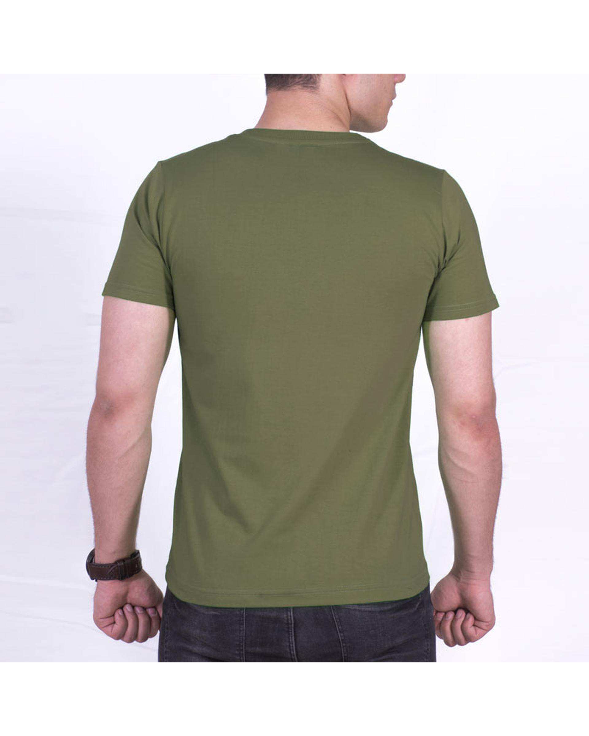 تی شرت مردانه سبز زیتونی سیمپل ورز Simple wears کد TSS590