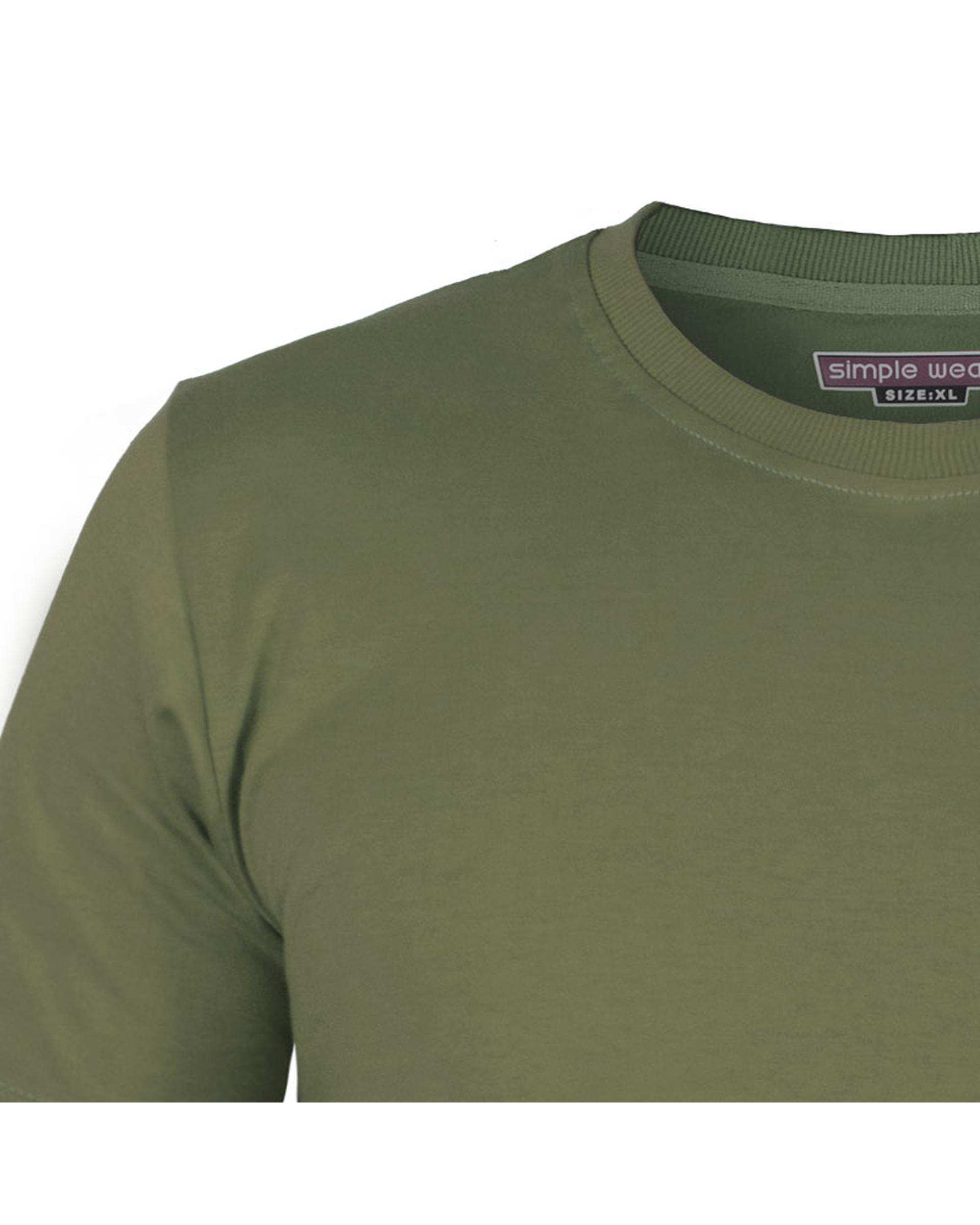 تی شرت مردانه سبز زیتونی سیمپل ورز Simple wears کد TSS590