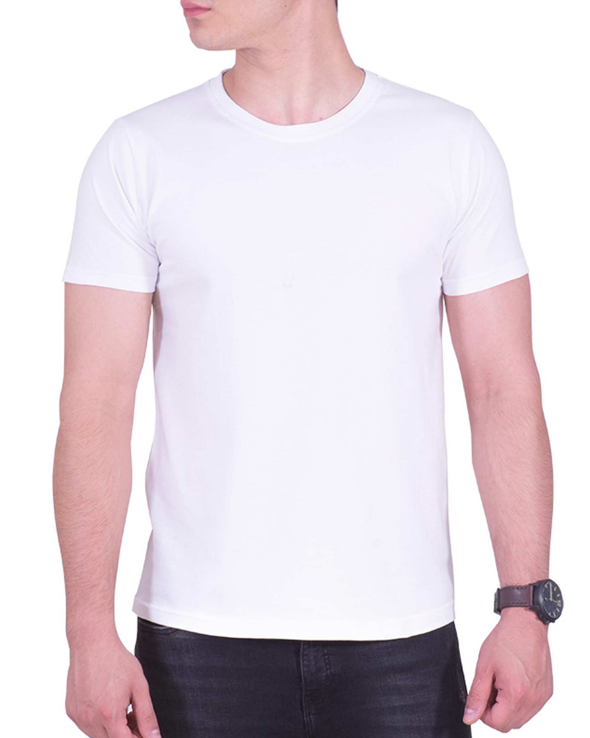 تی شرت مردانه سفید سیمپل ورز Simple wears کد TSS590