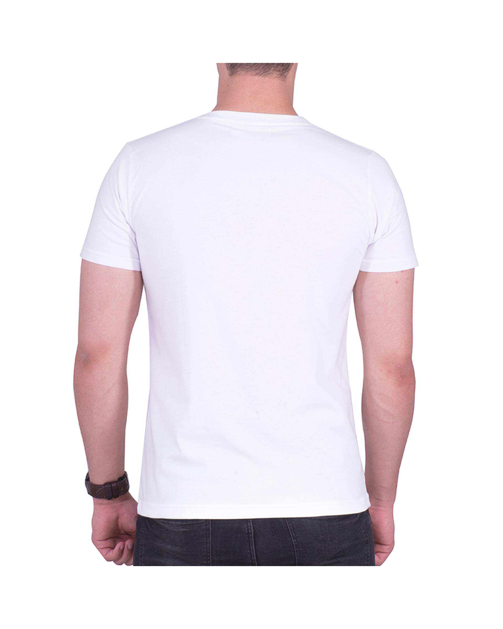 تی شرت مردانه سفید سیمپل ورز Simple wears کد TSS590