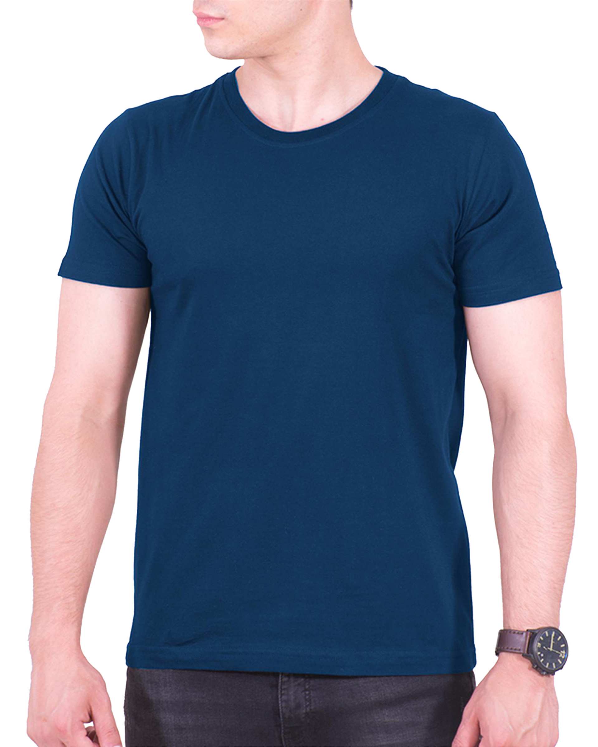 تی شرت مردانه سرمه ای سیمپل ورز Simple wears کد TSS590