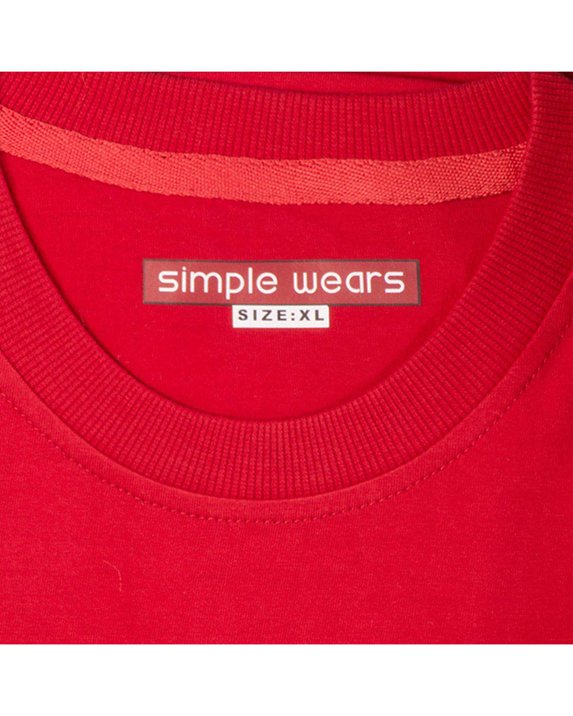 تی شرت مردانه قرمز سیمپل ورز Simple wears کد TSS590