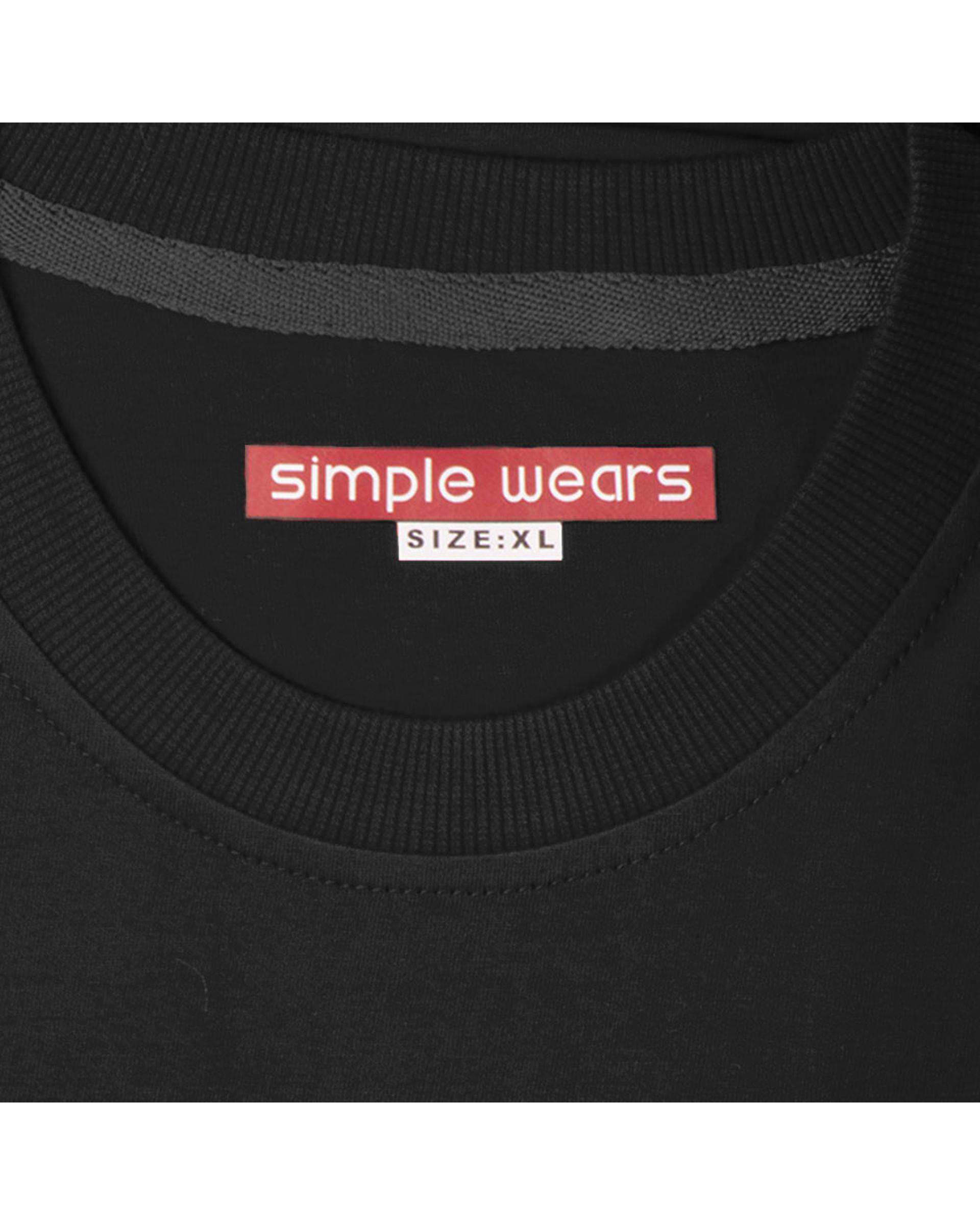 تی شرت مردانه مشکی سیمپل ورز Simple wears کد TSS590