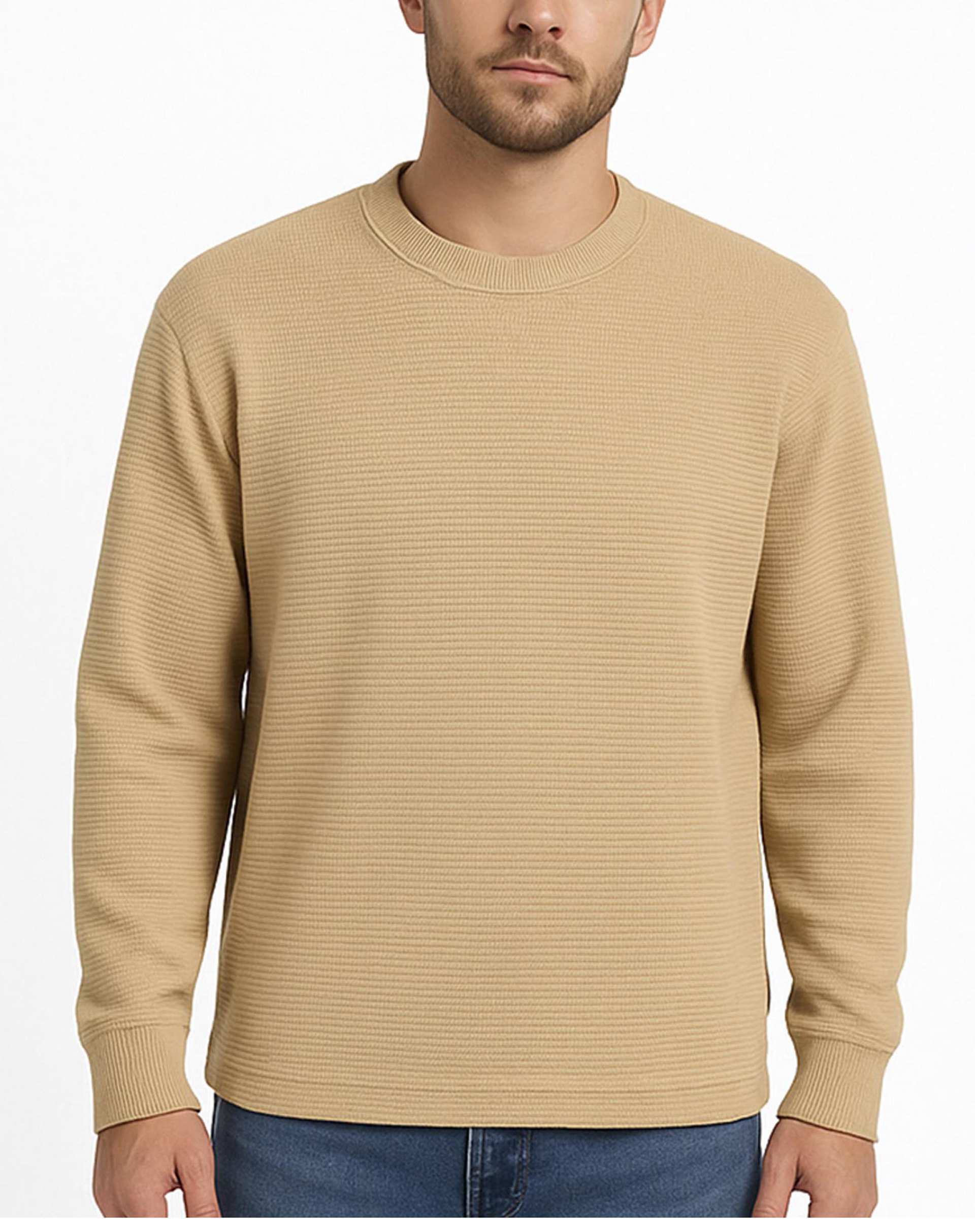 سویشرت مردانه بیسکویتی کرم فدیکو Fedyco کد 103270100